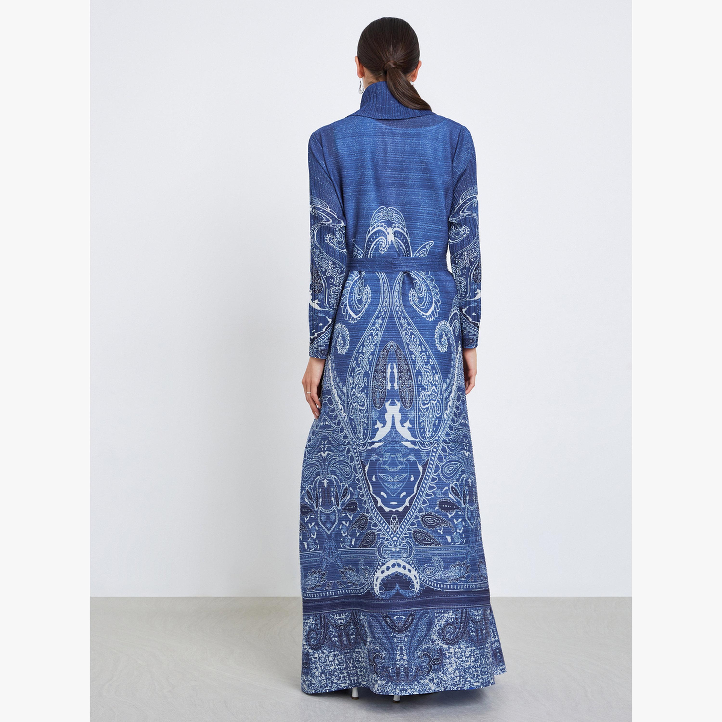 عباية محبوكة بكسرات بطبعة كاملة وأكمام طويلة-women-arabicclothing-abayas-image-5