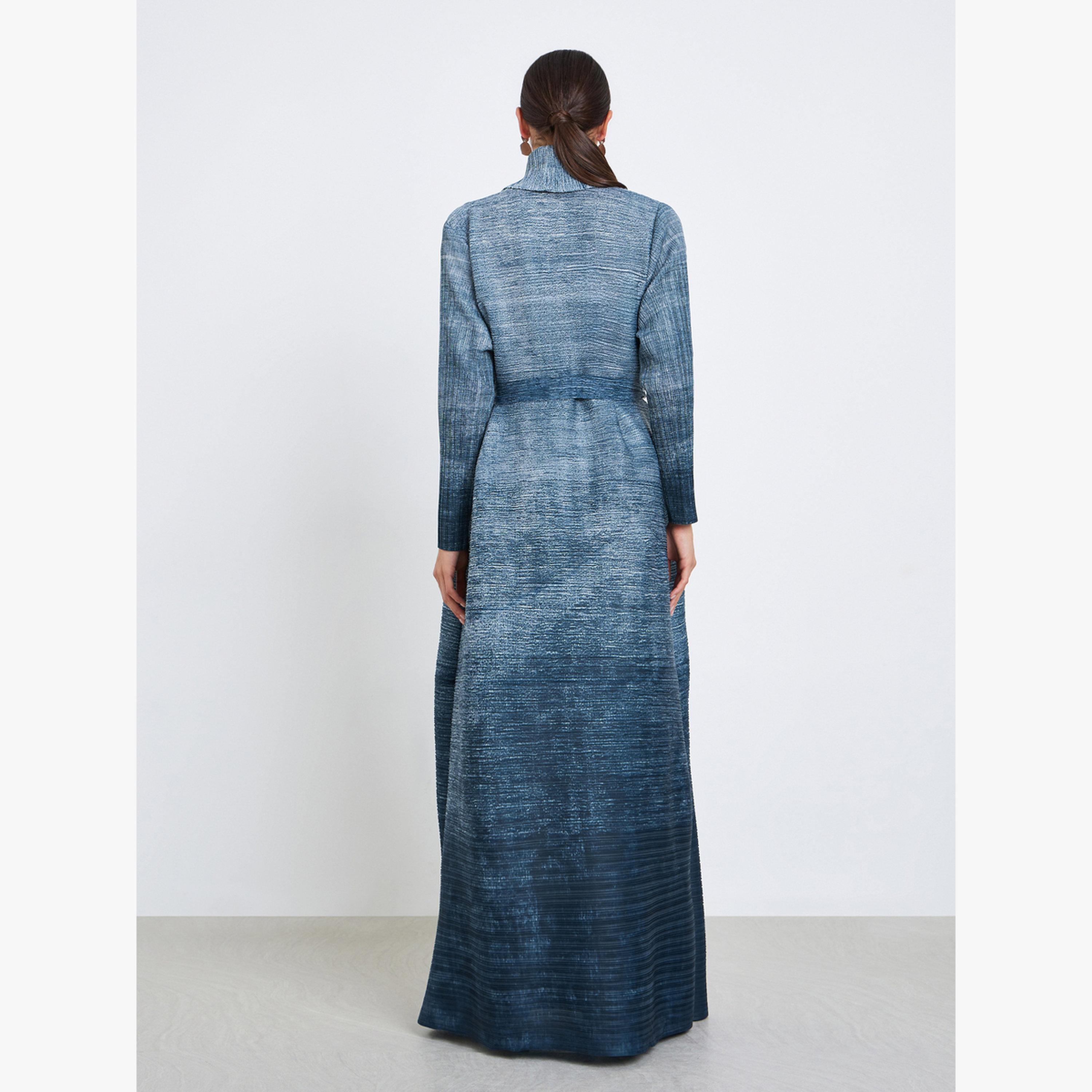 Take Two Ombre Textured Pleated Long Sleeve Abaya-women-arabicclothing-abayas-image-5