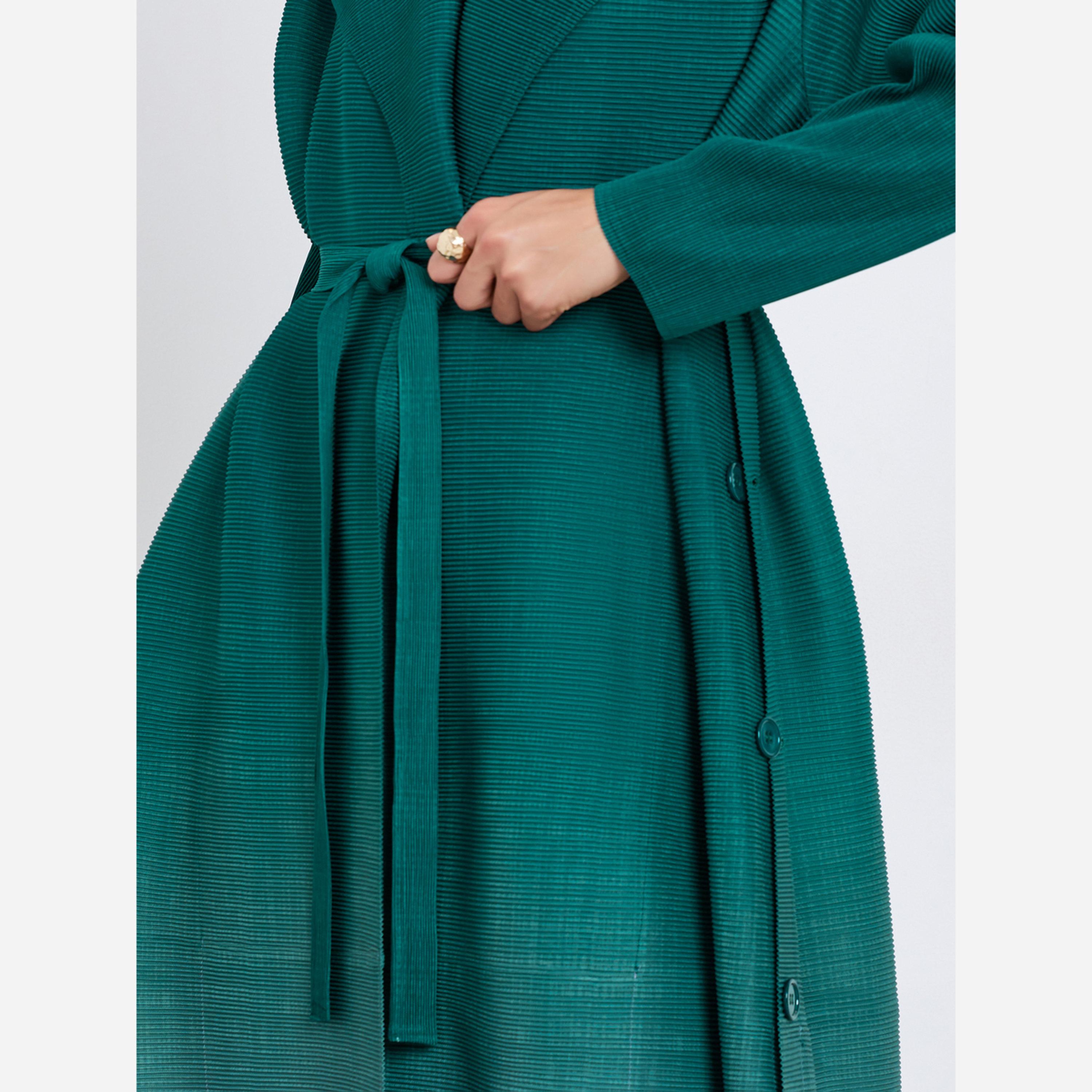 Take Two Ombre Textured Pleated Button Side Detail Long Sleeve Abaya-women-arabicclothing-abayas-image-5