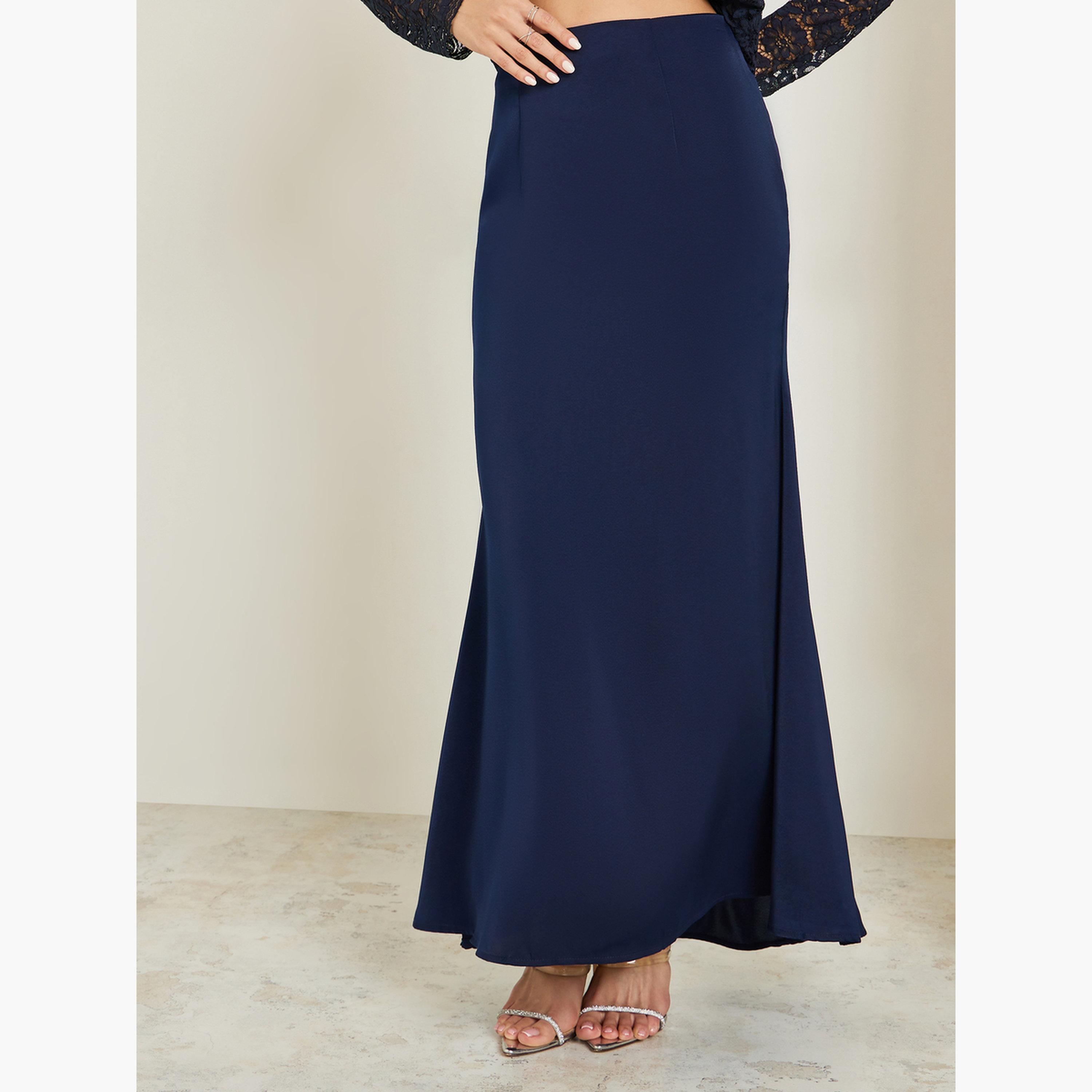 Styli Women Lace Top and Satin Maxi Skirt Co-ords-women-clothing-coordsets-image-4