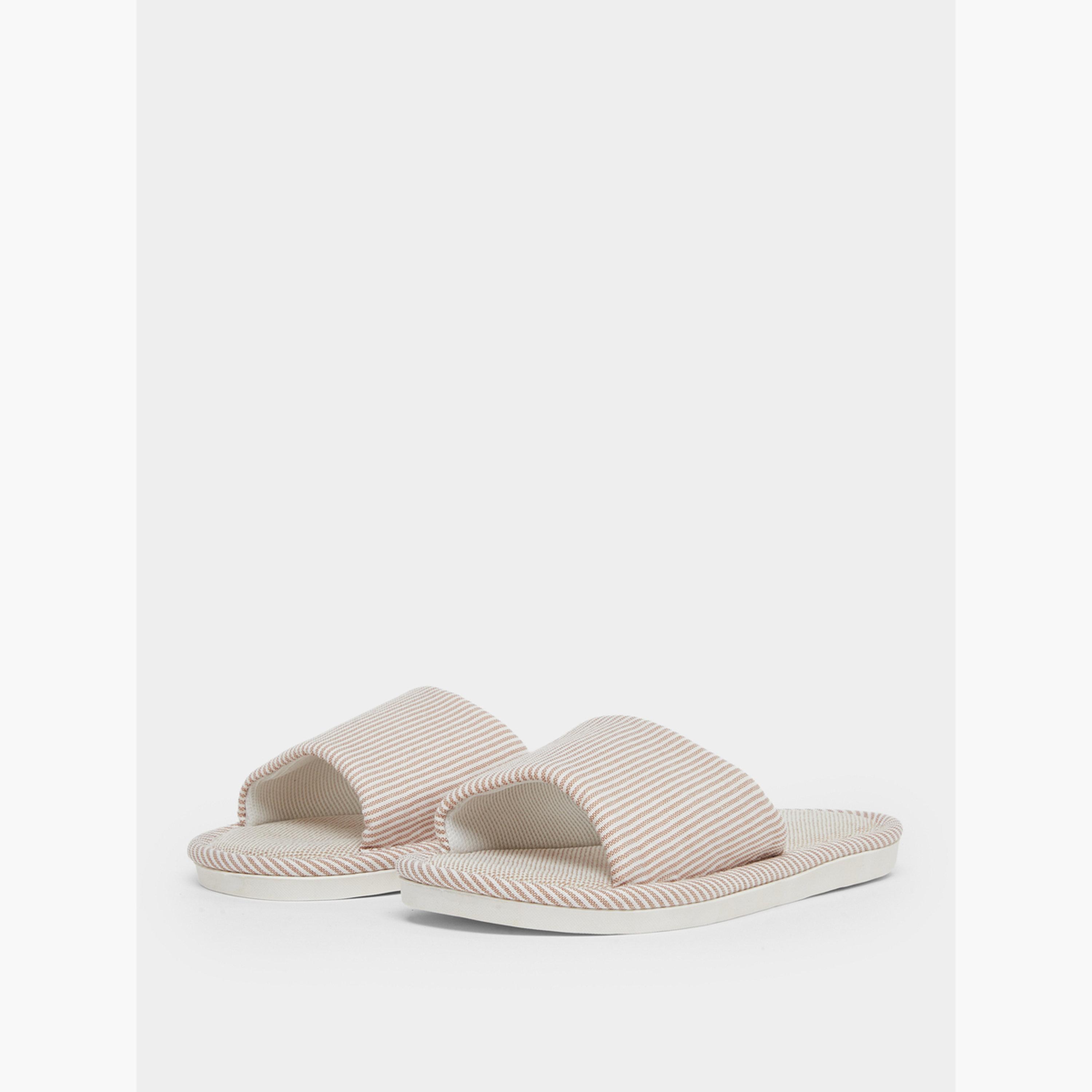 Take Two Striped Bathroom Slippers-women-shoes-bedroomslippers-image-1