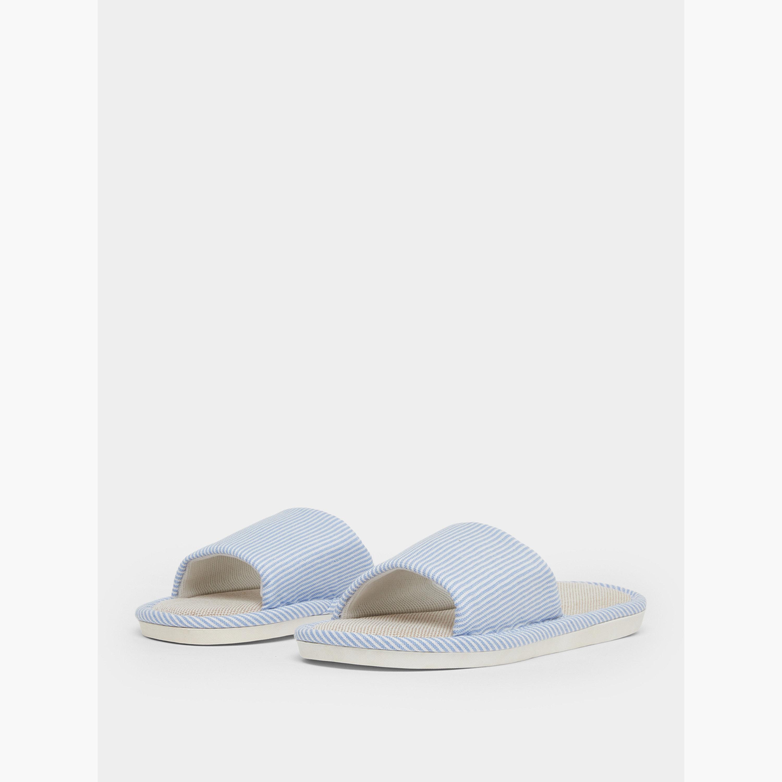 Take Two Striped Bathroom Slippers-women-shoes-bedroomslippers-image-1