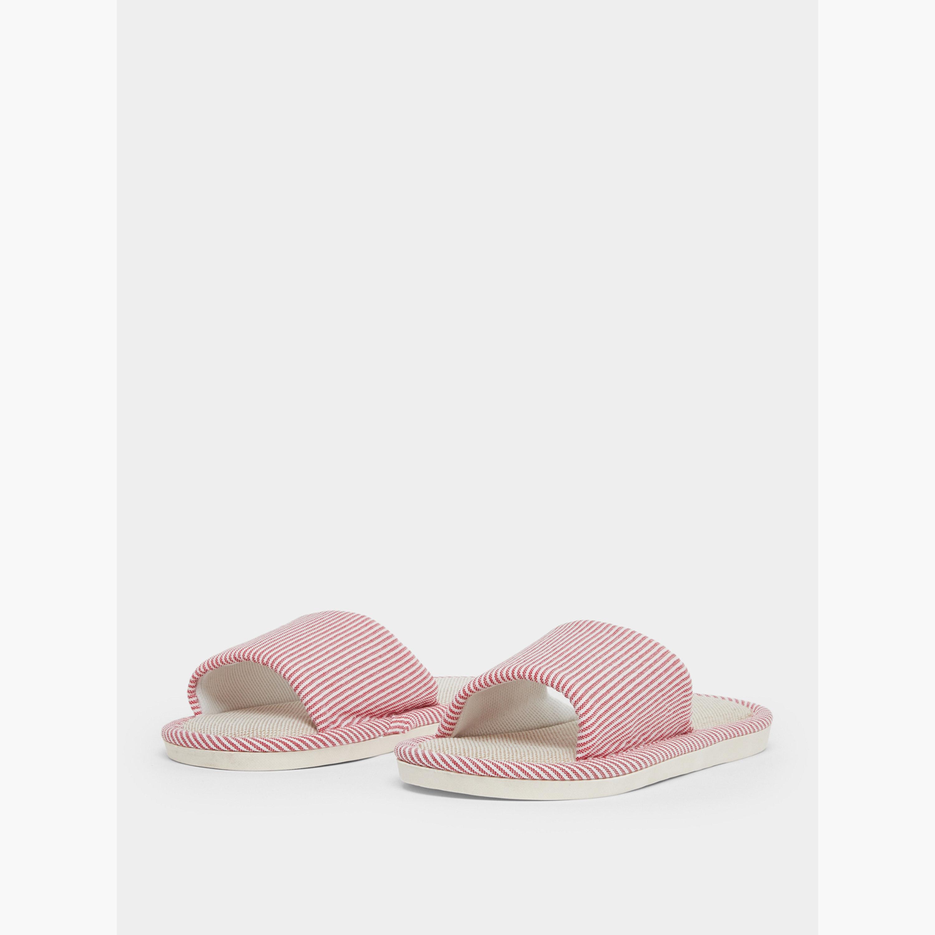 Take Two Striped Bathroom Slippers-women-shoes-bedroomslippers-image-1