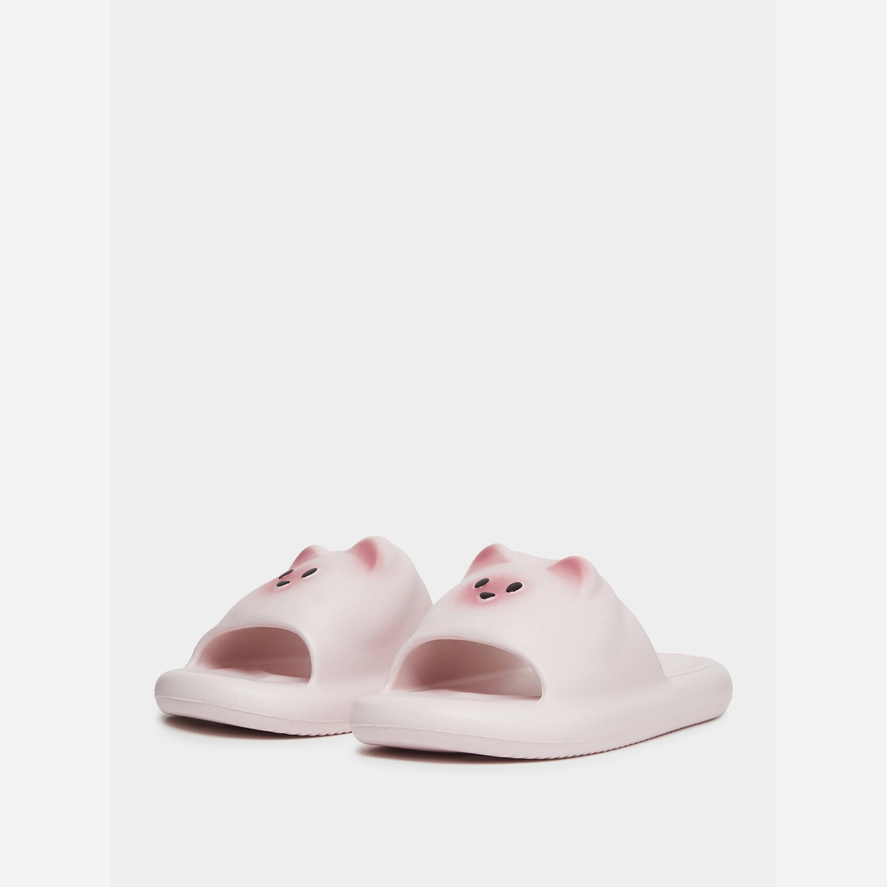 Take Two Solid Kitty Anti-Slip Bathroom Slippers-women-shoes-flipflopsandslides-image-1
