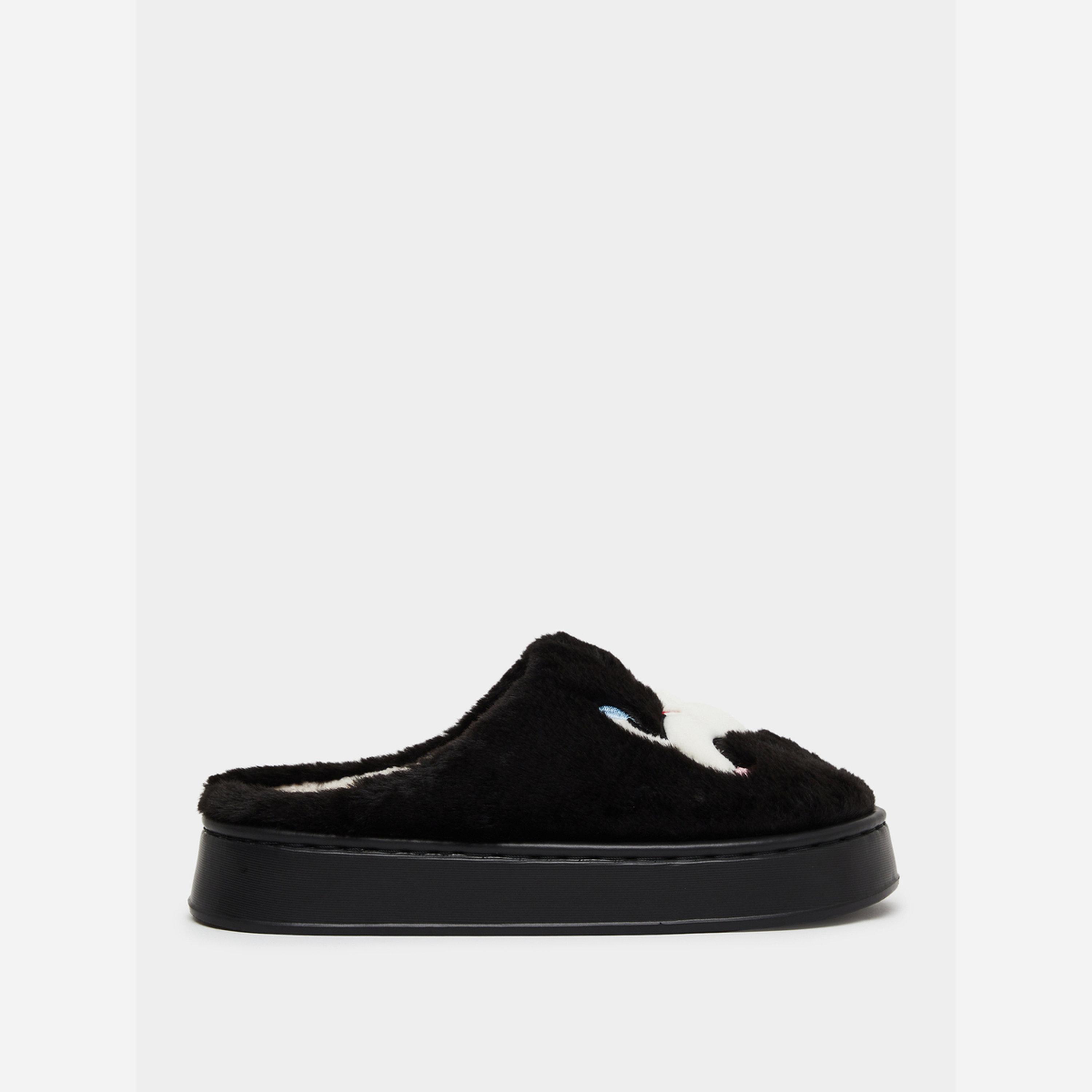 Take Two Black Furry Bedroom Slippers-women-shoes-bedroomslippers-image-2