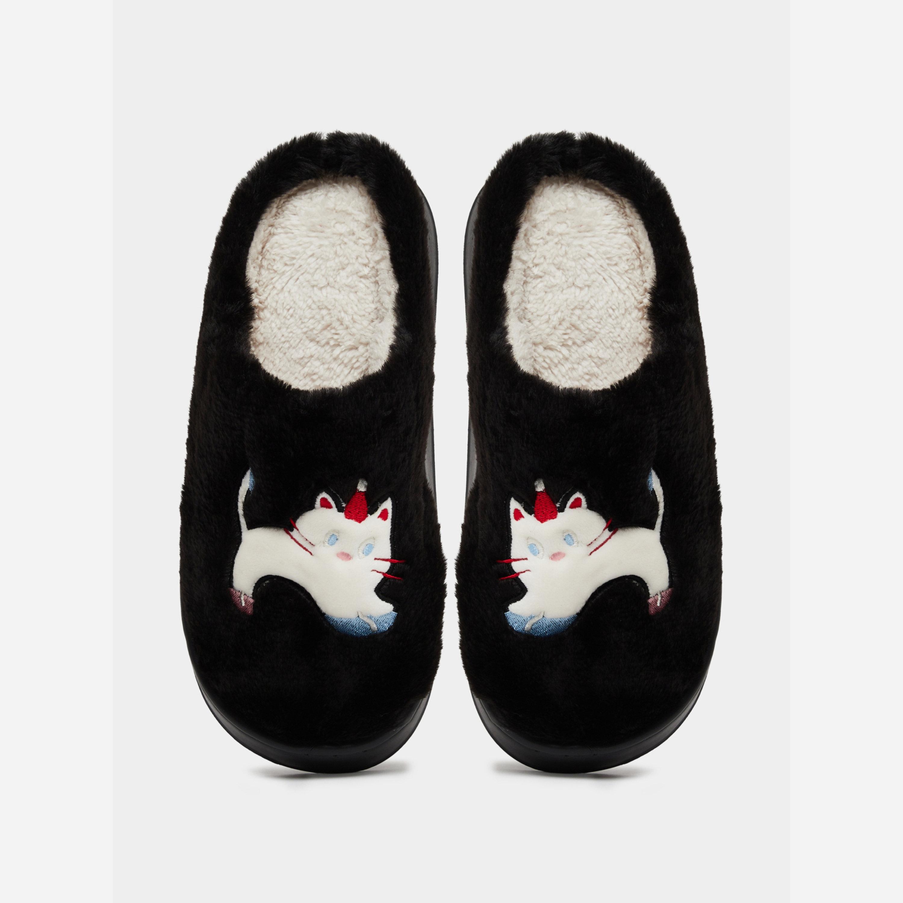 تيك تو - شبشب فرو لون أسود-women-shoes-bedroomslippers-image-3