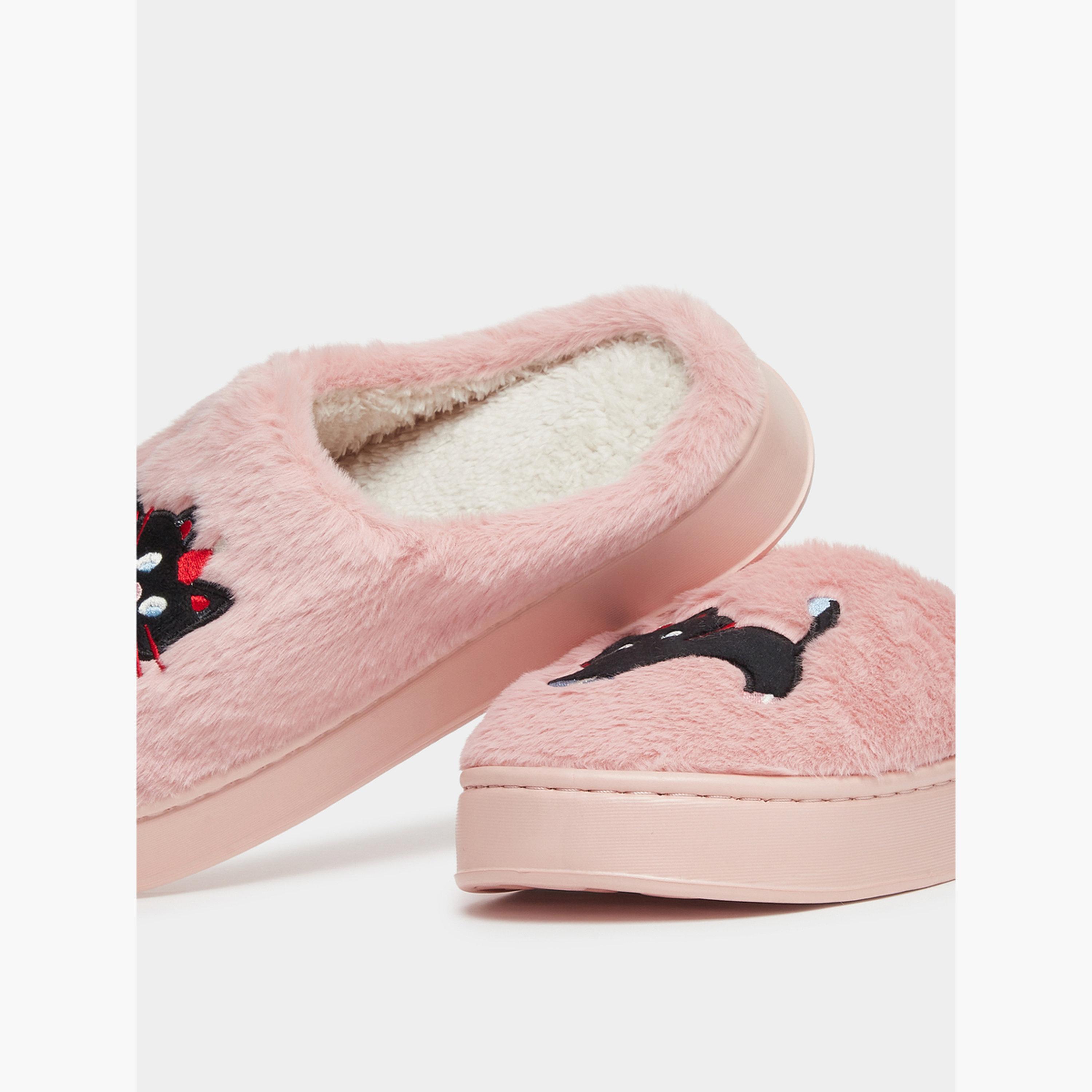 تيك تو - شبشب غرفة نوم قطط مطرزة طبقة محشوة ناعمة صلبة-women-shoes-bedroomslippers-image-3