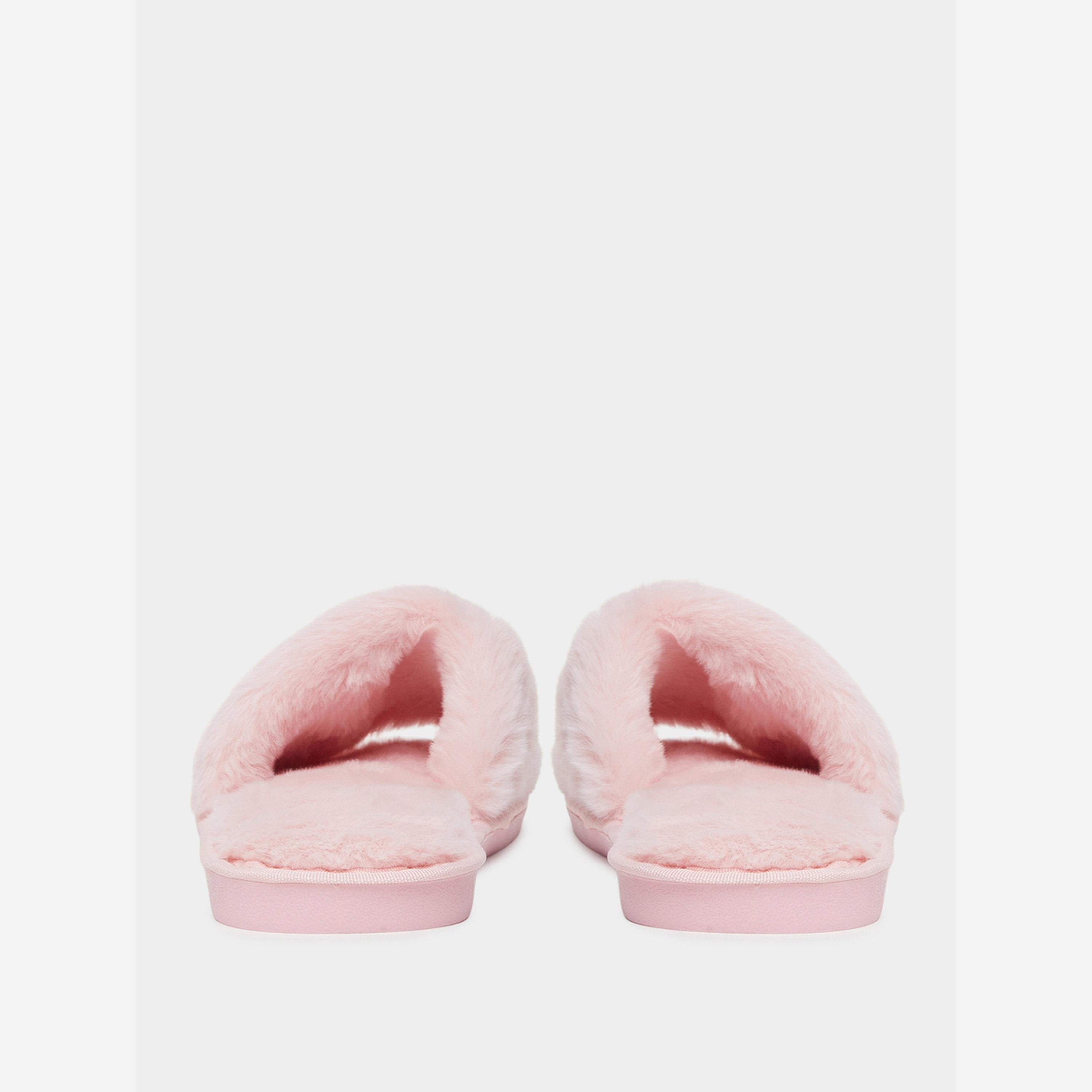 تيك تو - شبشب منزلي مخمل مزين بزهور-women-shoes-bedroomslippers-image-5