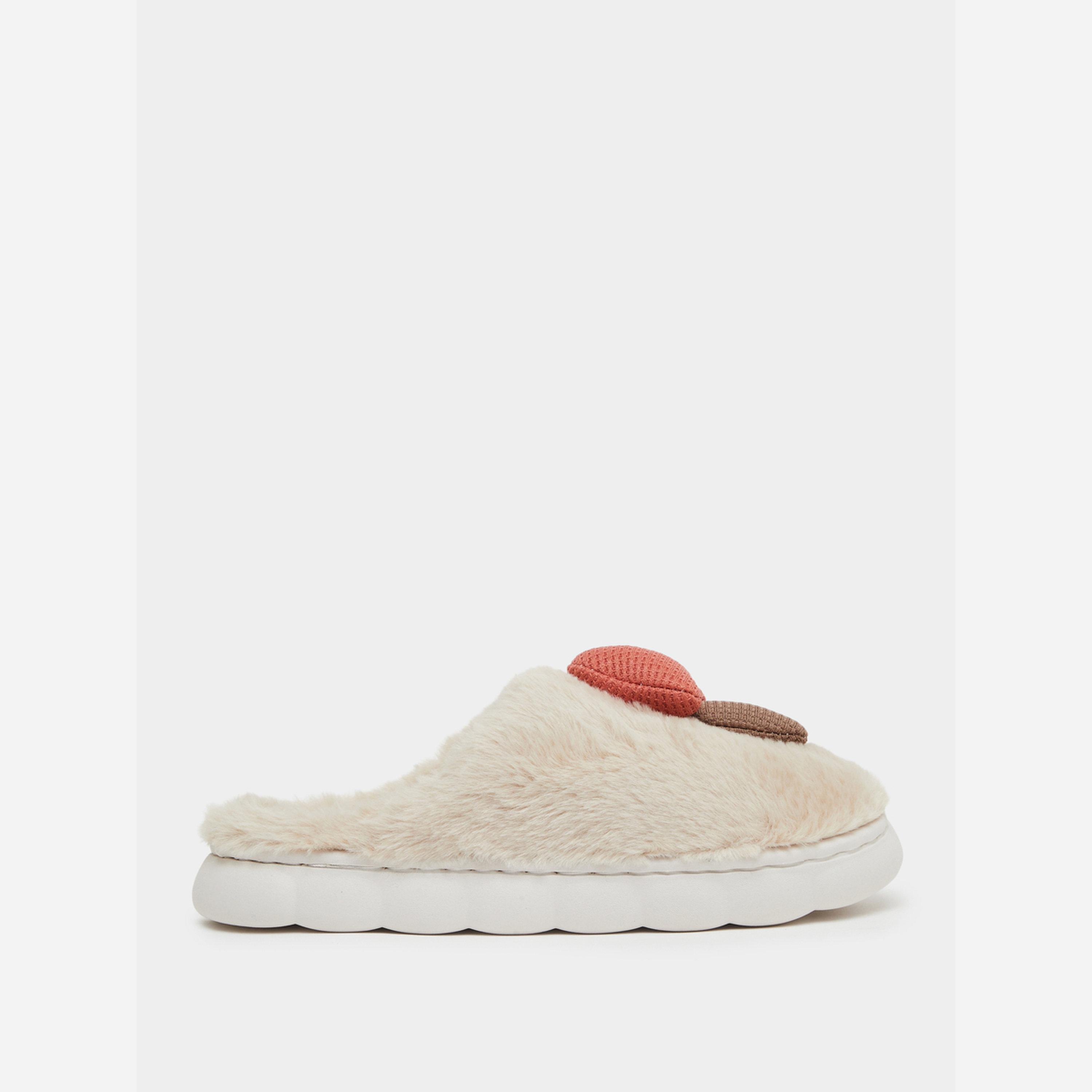 Take Two Beige Furry Bedroom Slippers-women-shoes-bedroomslippers-image-2