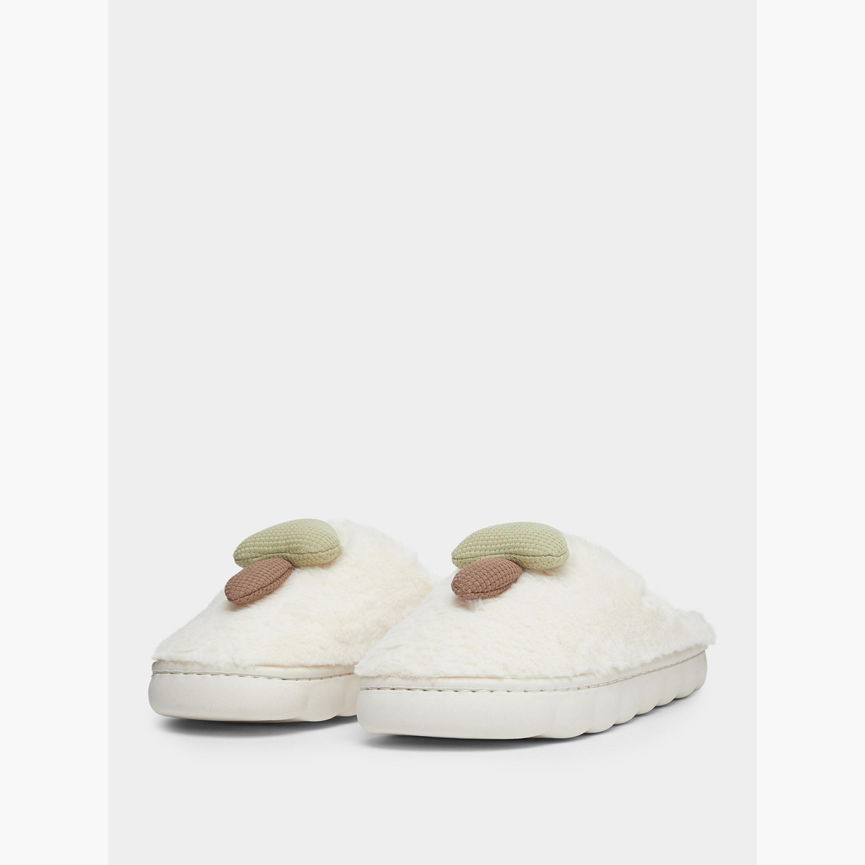Take Two Solid Plush Mushroom Accent Bedroom Slippers-women-shoes-bedroomslippers-image-1