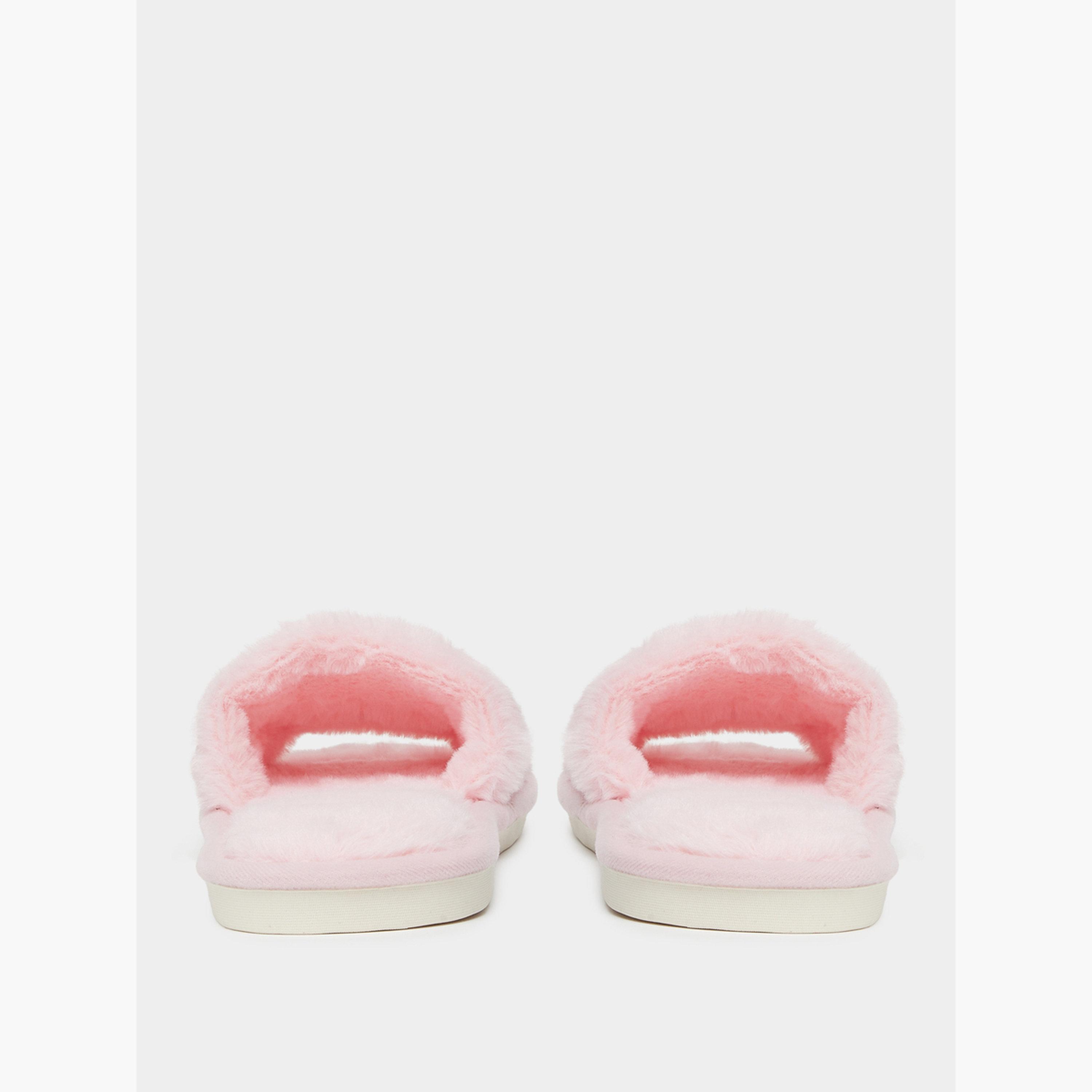 Take Two Solid Plush Heart Shape Embroidery Slippers-women-shoes-bedroomslippers-image-4
