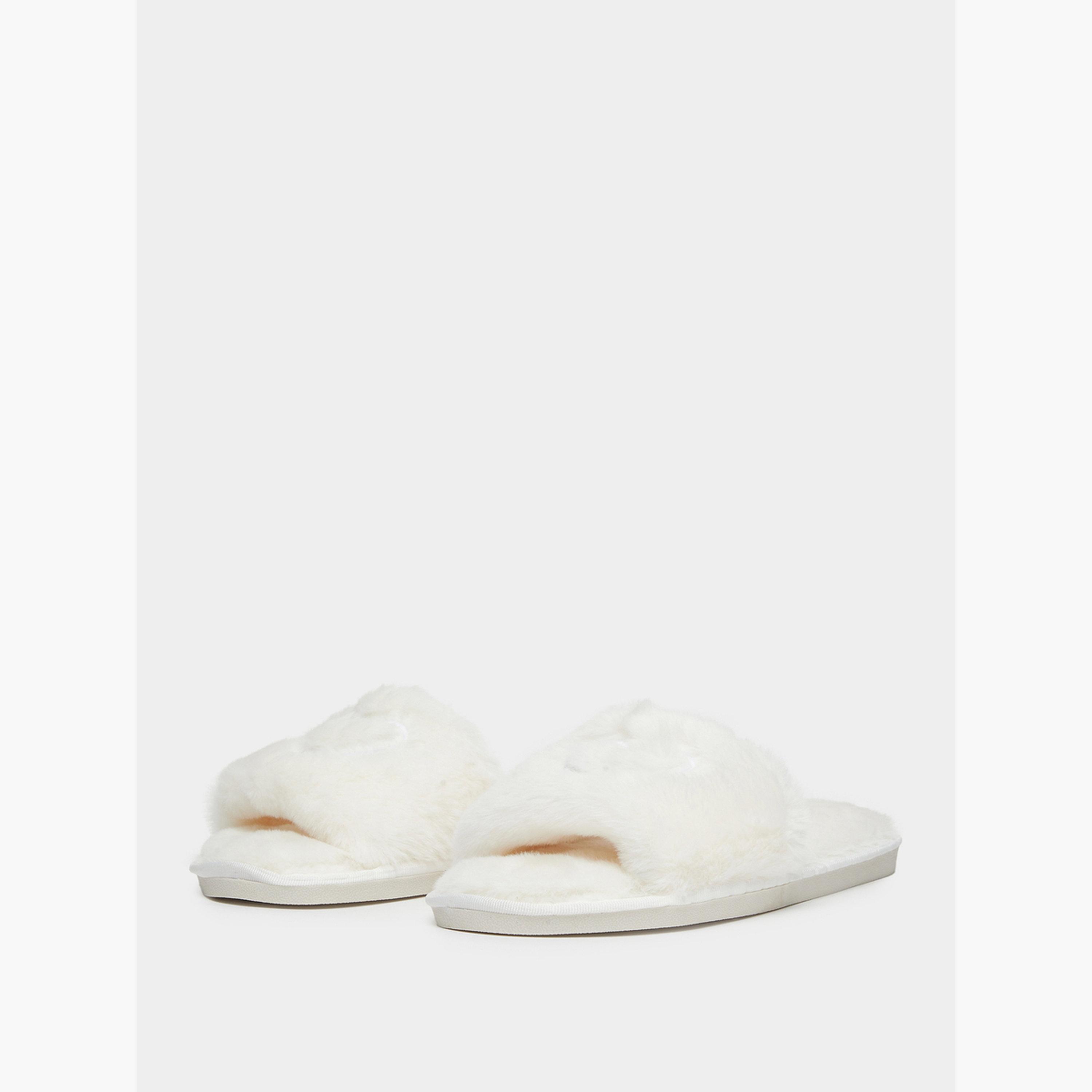 تيك تو - شبشب طبقة محشوة ناعمة صلبة بتفاصيل قلب-women-shoes-bedroomslippers-image-1