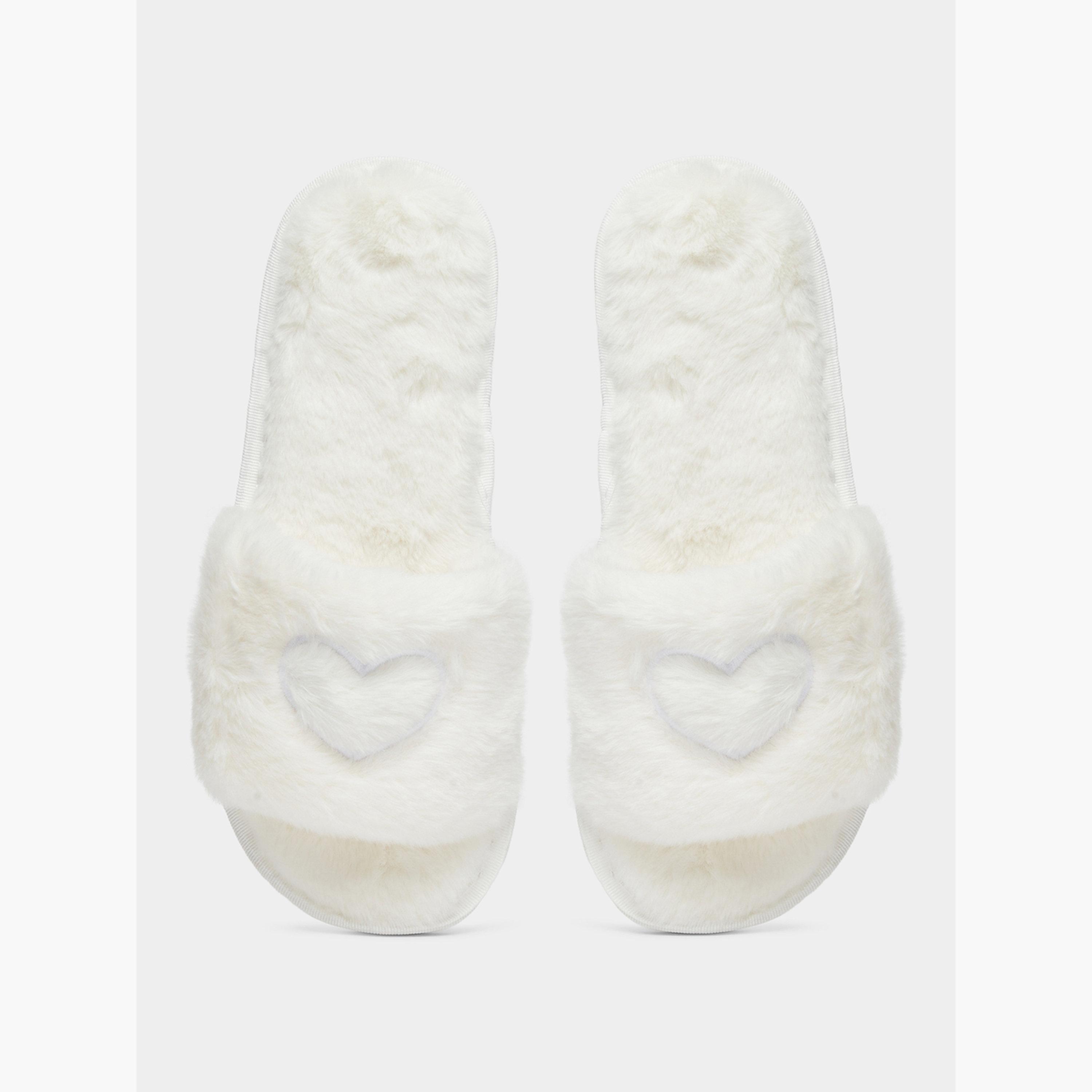 تيك تو - شبشب طبقة محشوة ناعمة صلبة بتفاصيل قلب-women-shoes-bedroomslippers-image-5