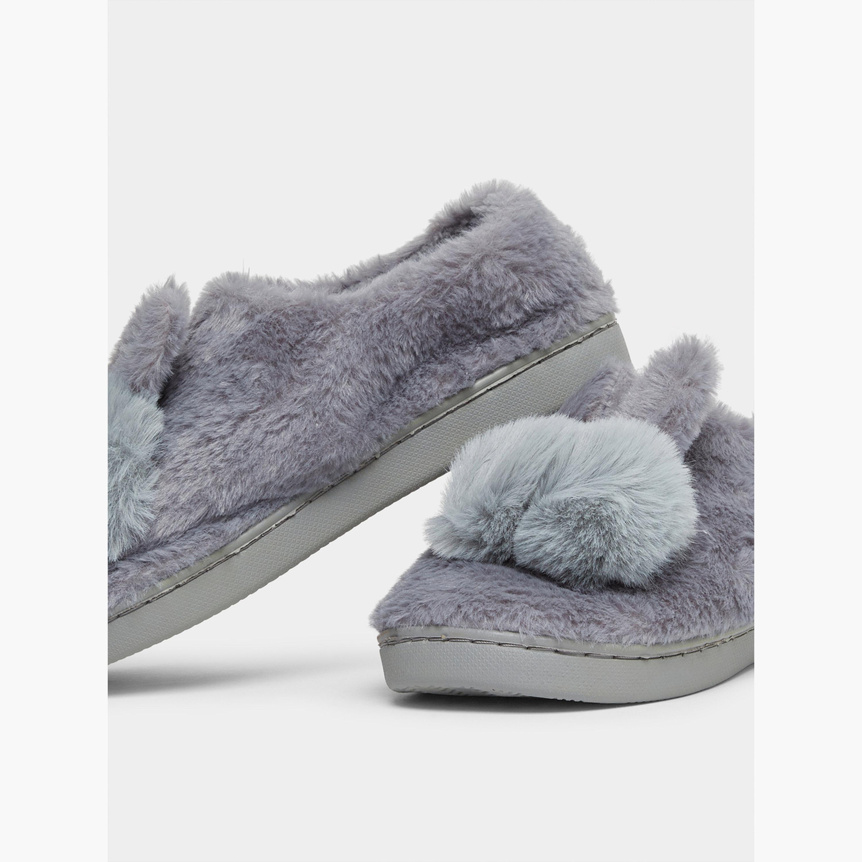 تيك تو - شبشب غرفة النوم على شكل أرنب لطيف طبقة محشوة ناعمة صلبة-women-shoes-bedroomslippers-image-3