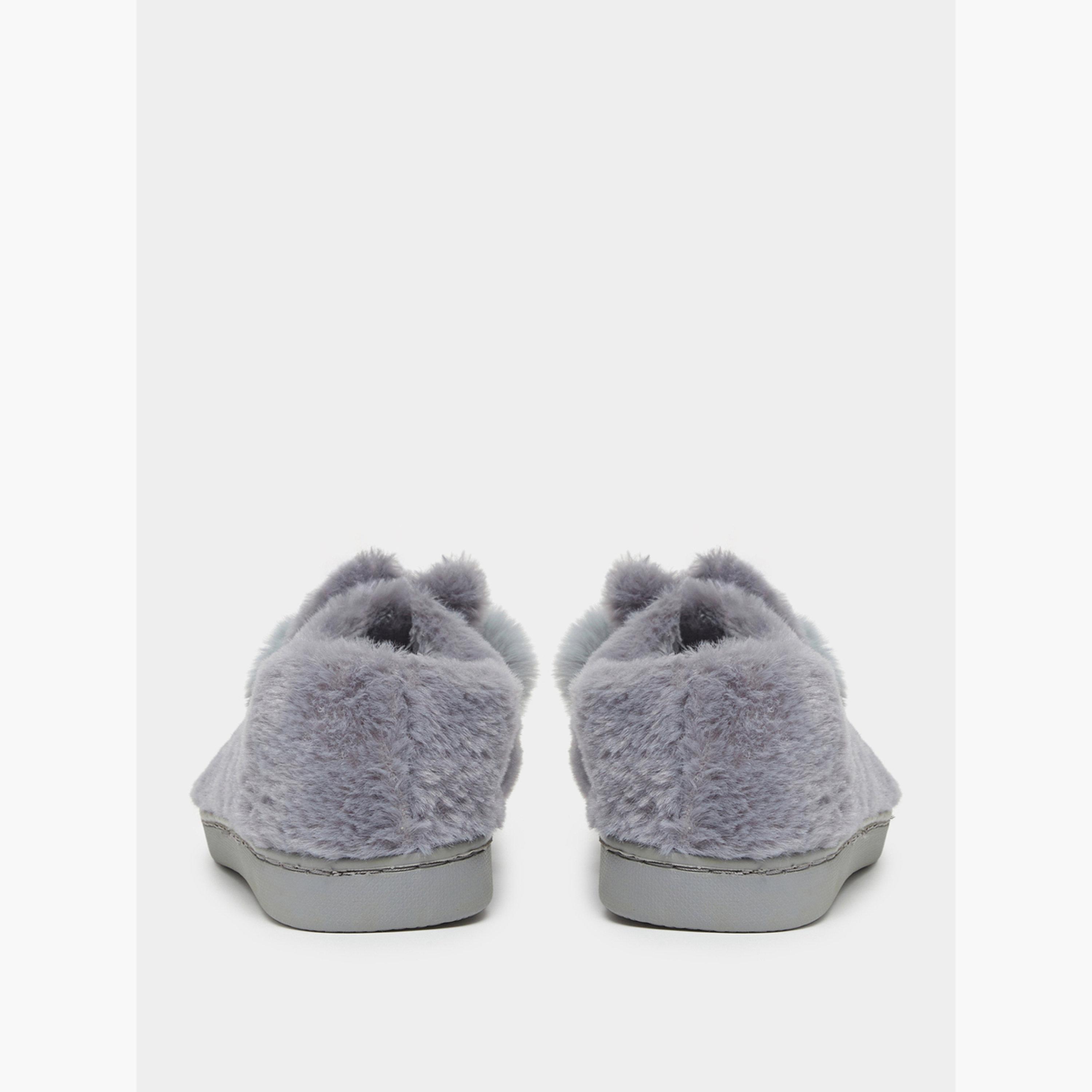 تيك تو - شبشب غرفة النوم على شكل أرنب لطيف طبقة محشوة ناعمة صلبة-women-shoes-bedroomslippers-image-4