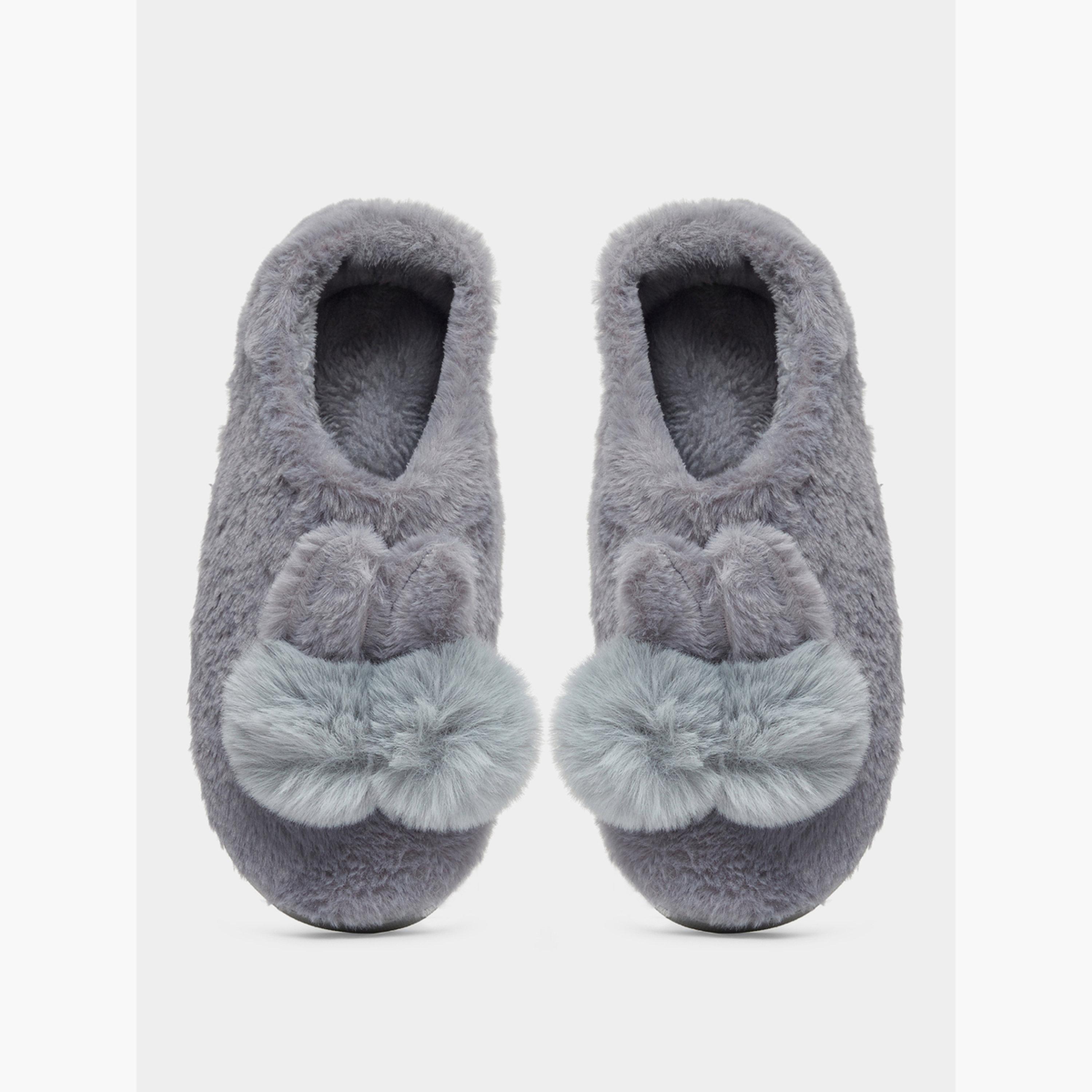 تيك تو - شبشب غرفة النوم على شكل أرنب لطيف طبقة محشوة ناعمة صلبة-women-shoes-bedroomslippers-image-5