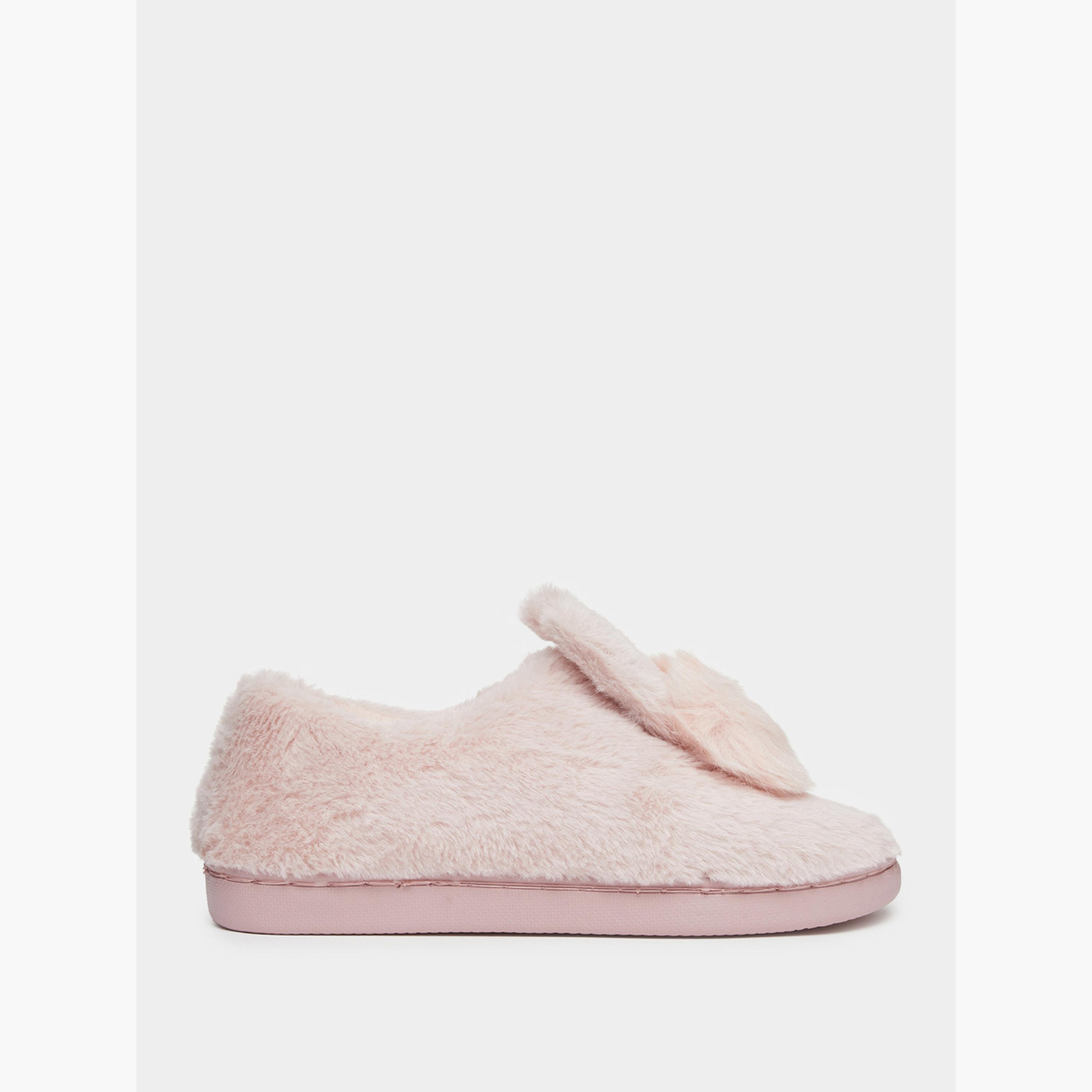 Take Two Solid Plush Cute Rabbit Bedroom Slippers-women-shoes-bedroomslippers-image-2