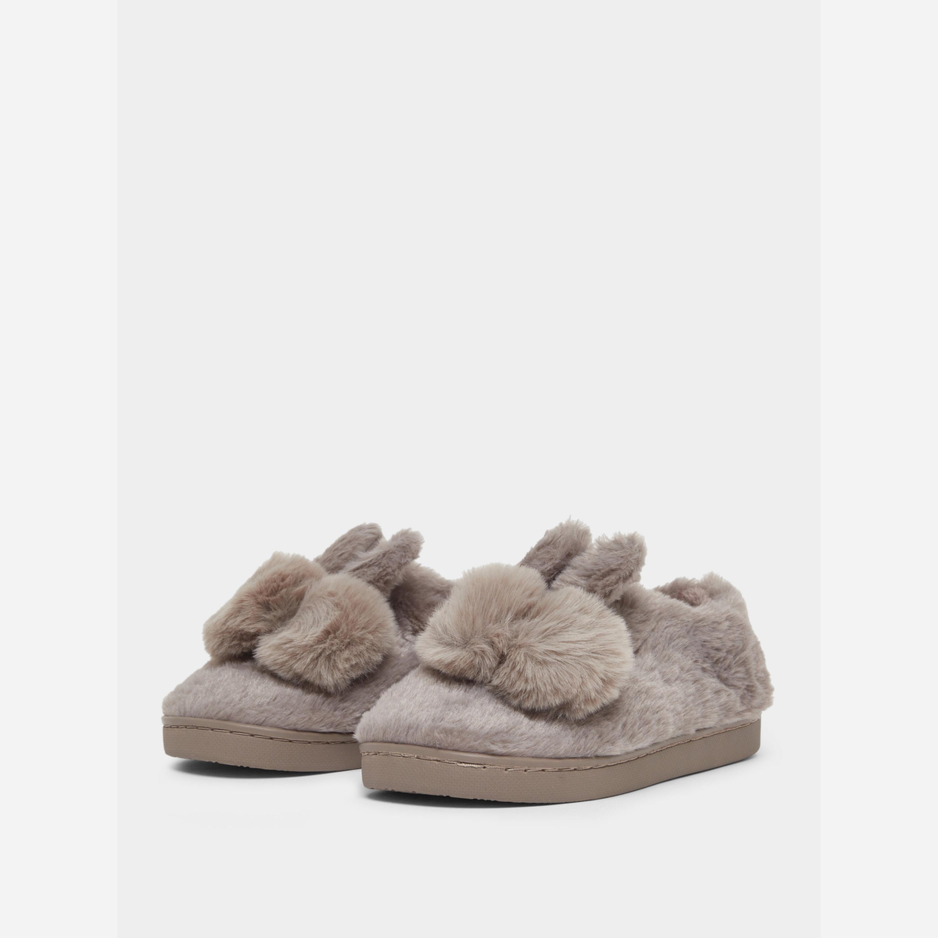 Take Two Solid Plush Cute Rabbit Bedroom Slippers-women-shoes-bedroomslippers-image-1