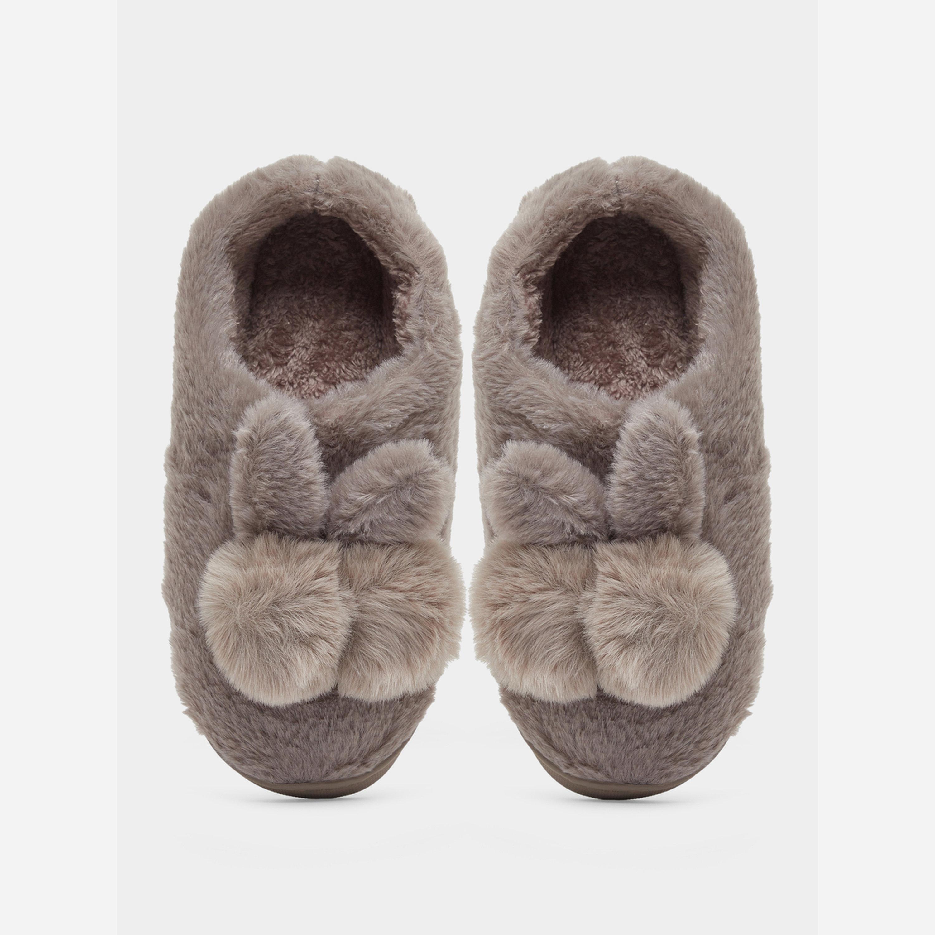 Take Two Solid Plush Cute Rabbit Bedroom Slippers-women-shoes-bedroomslippers-image-3
