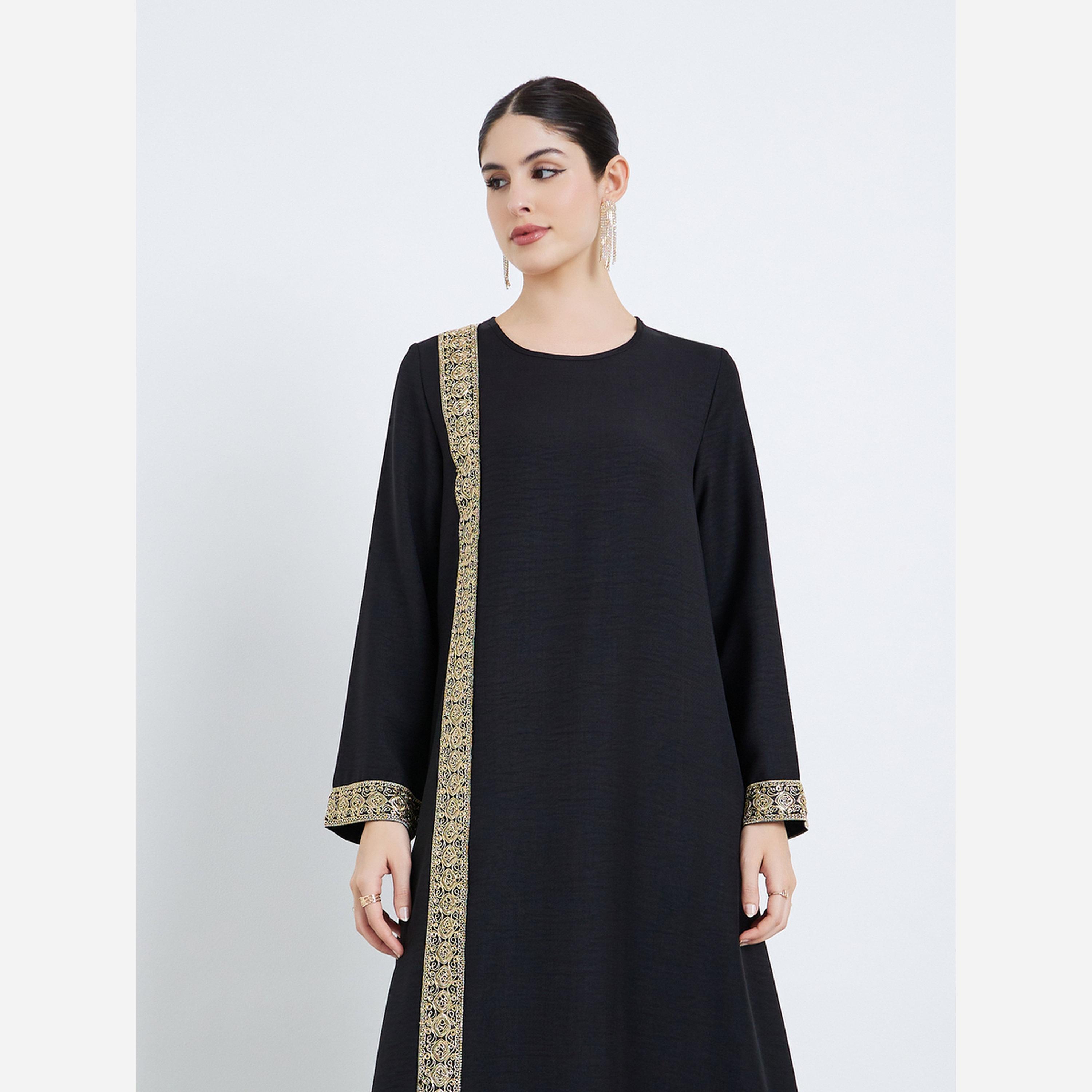أميرة x ستايلي جلابية طويلة مطرزة بذهبي-women-arabicclothing-jalabiyas-image-4