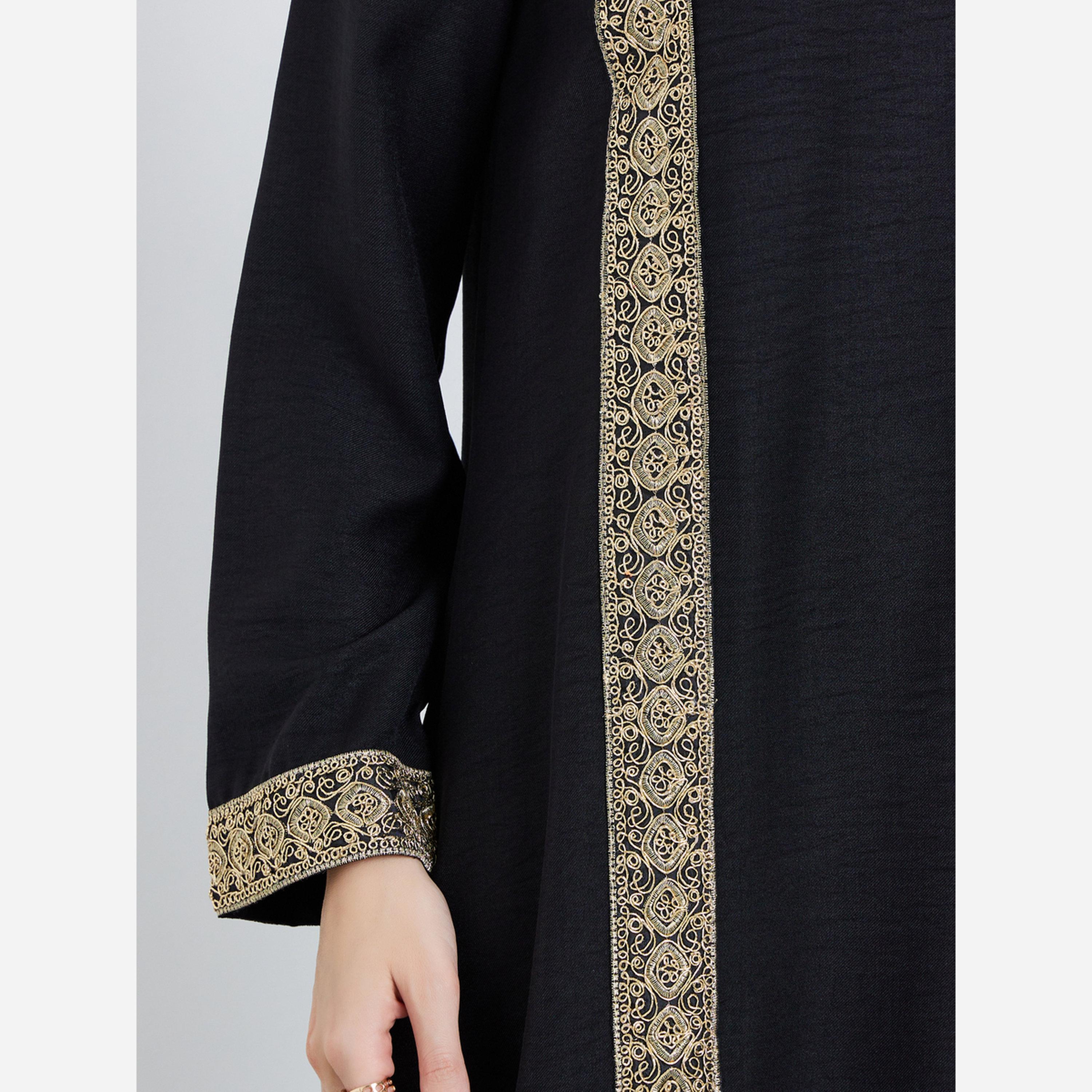 أميرة x ستايلي جلابية طويلة مطرزة بذهبي-women-arabicclothing-jalabiyas-image-5