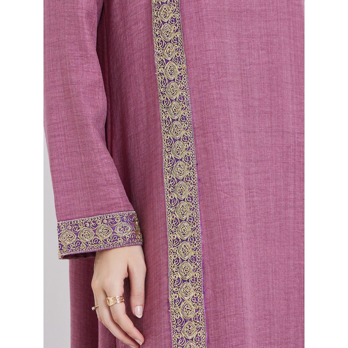 أميرة x ستايلي جلابية بحافة واسعة ولوح دانتيل-women-arabicclothing-jalabiyas-image-4