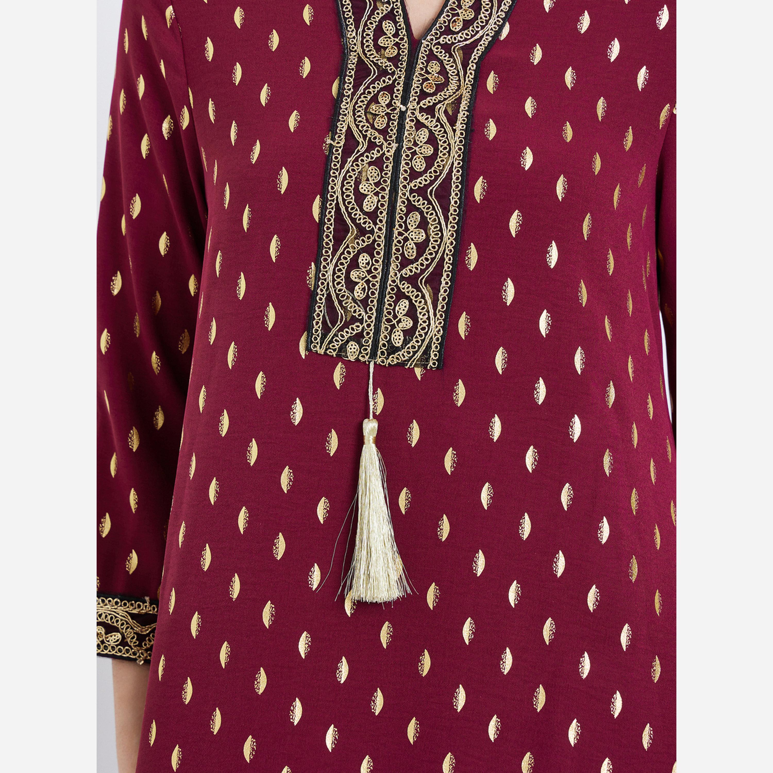 أميرة x ستايلي جلابية طويلة بطبعة ذهبية-women-arabicclothing-jalabiyas-image-5