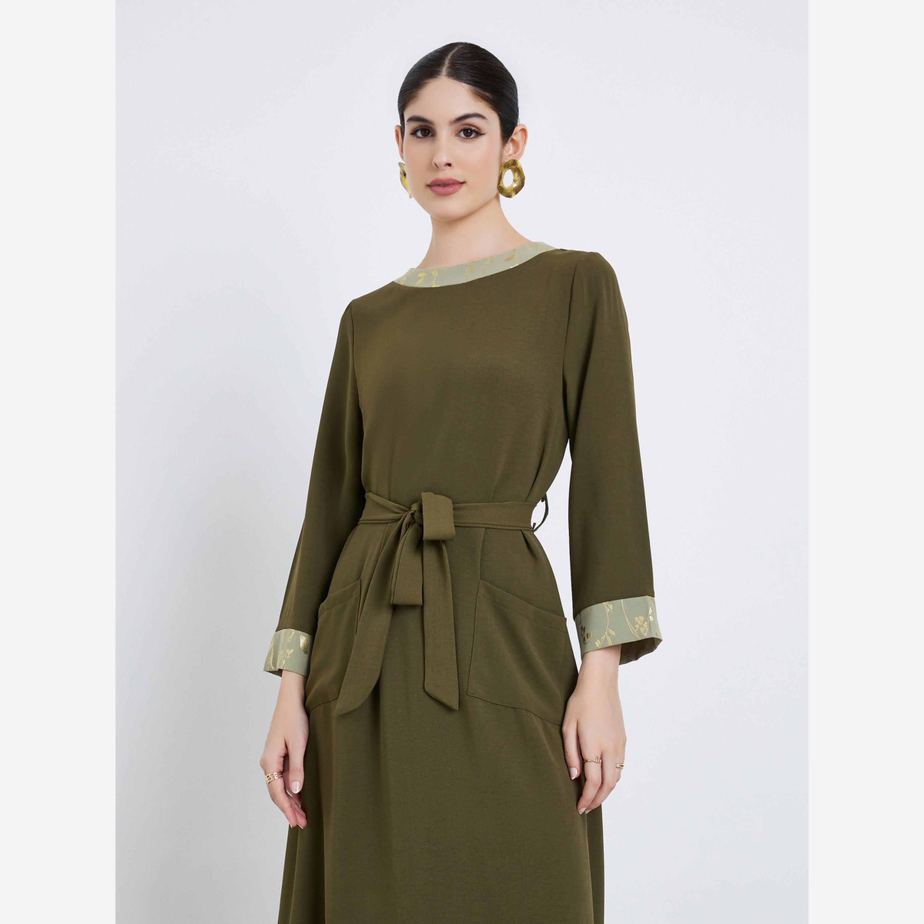 أميرة x ستايلي جلابية بحافة واسعة بطبعة فويل-women-arabicclothing-jalabiyas-image-4
