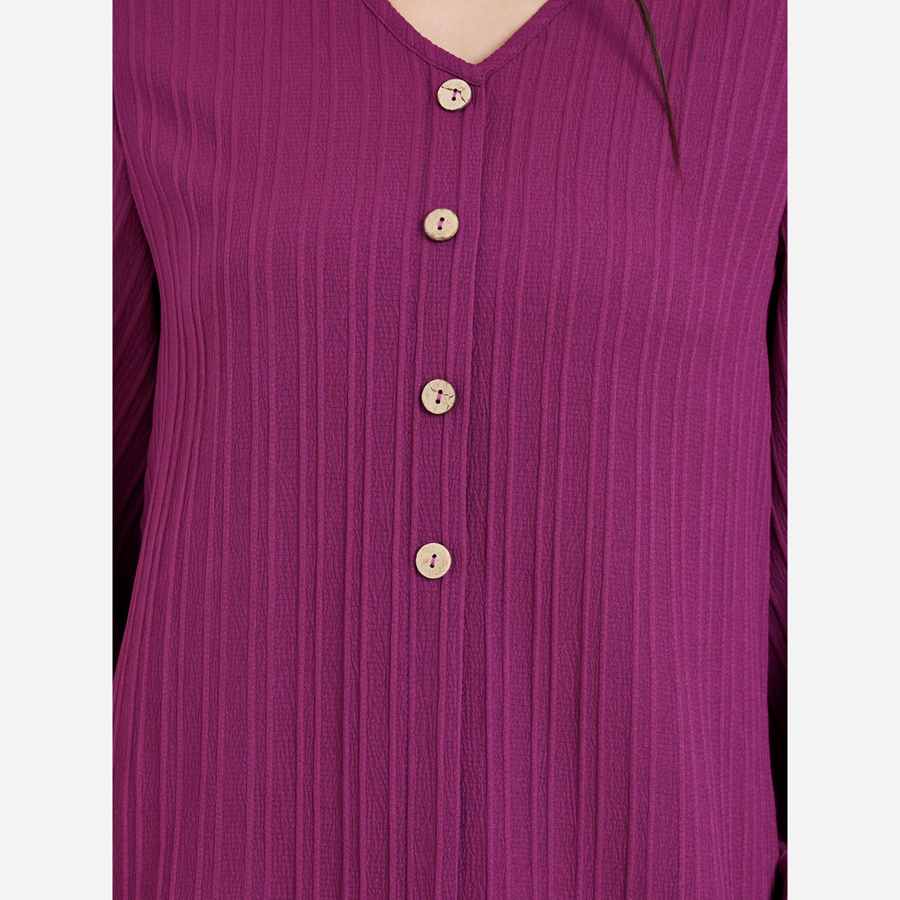 أميرة x ستايلي جلابية طويلة بأزرار وتفاصيل بارزة الملمس-women-arabicclothing-jalabiyas-image-5