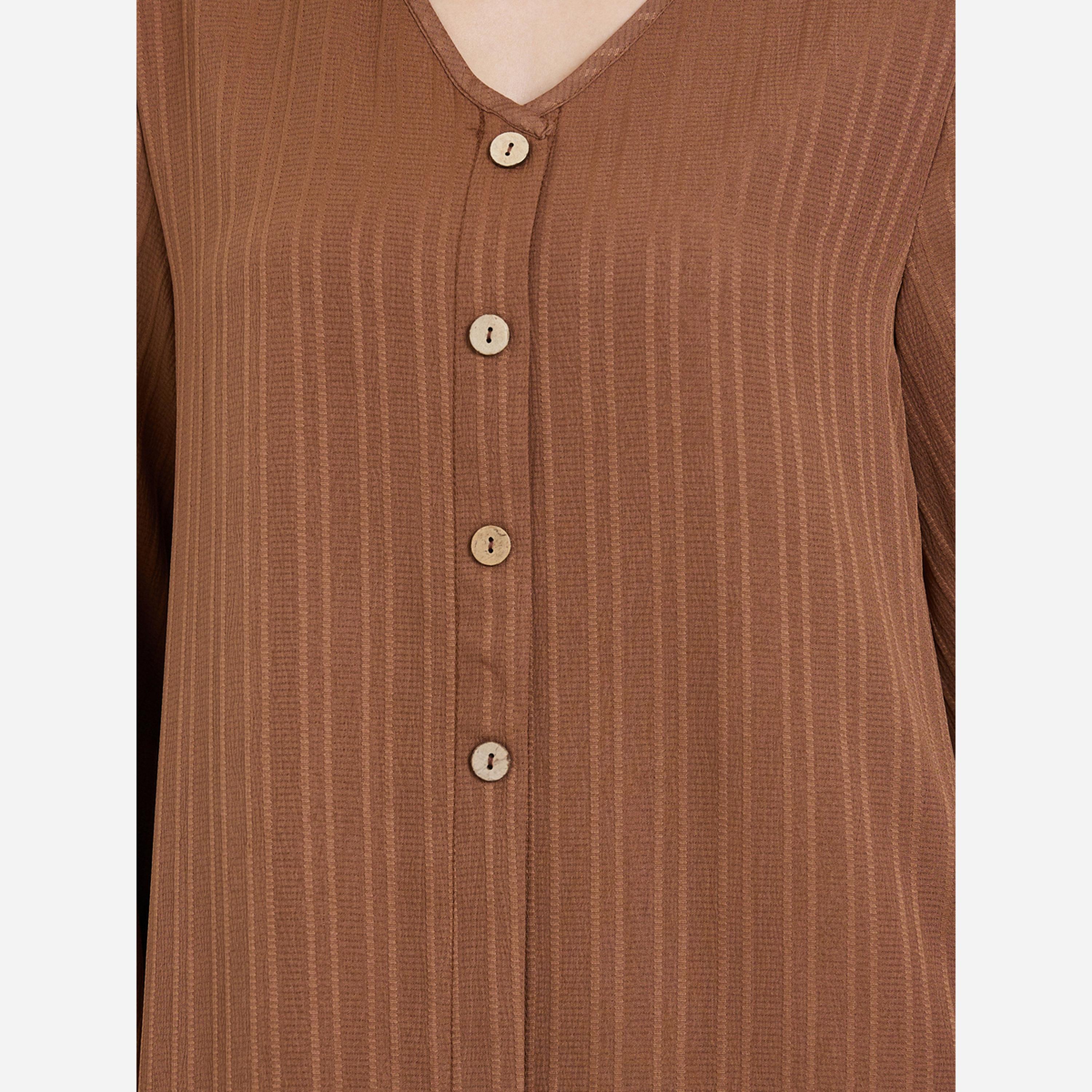 جلابية طويلة بأزرار وتفاصيل بارزة الملمس-women-arabicclothing-jalabiyas-image-5