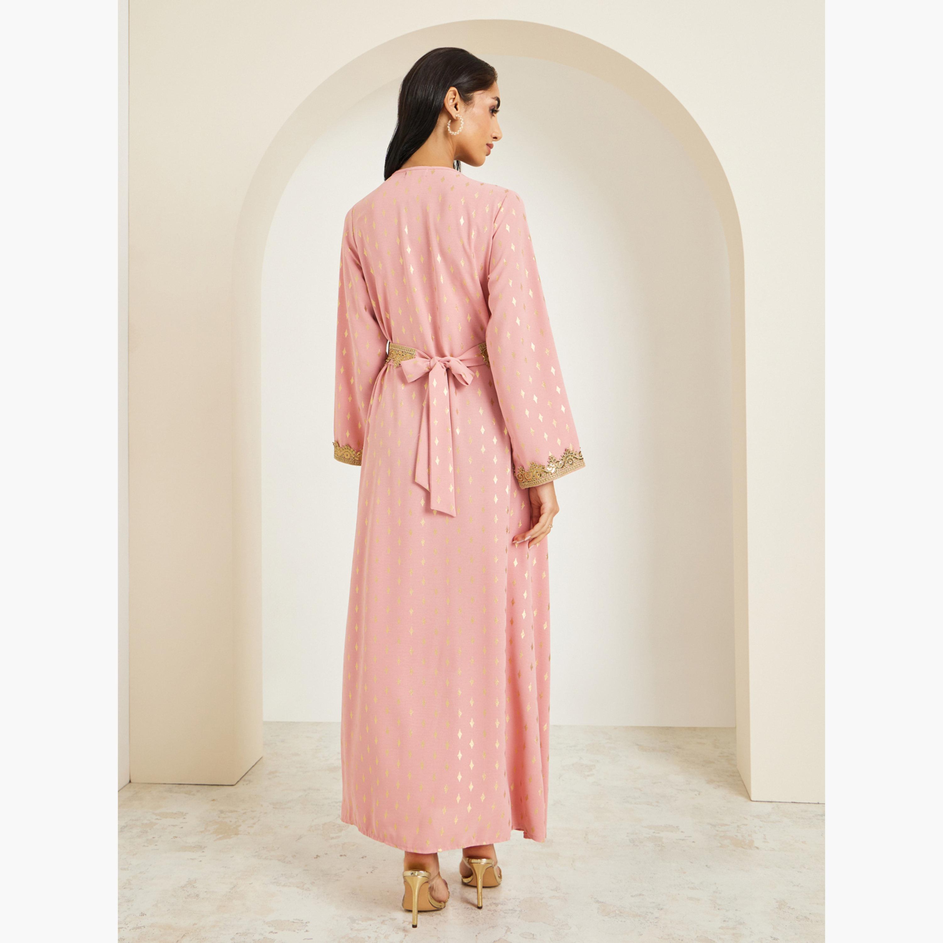 قفطان مطرز بتصميم واسع من الأسفل-women-arabicclothing-kaftan-image-5