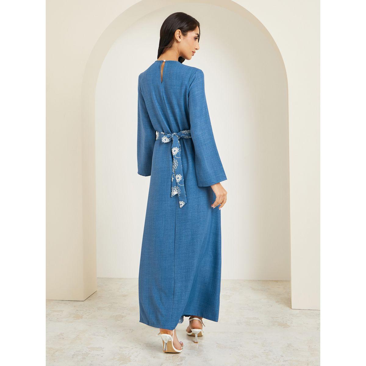 أميرة x ستايلي جلابية مطرزة بحزام-women-arabicclothing-jalabiyas-image-5