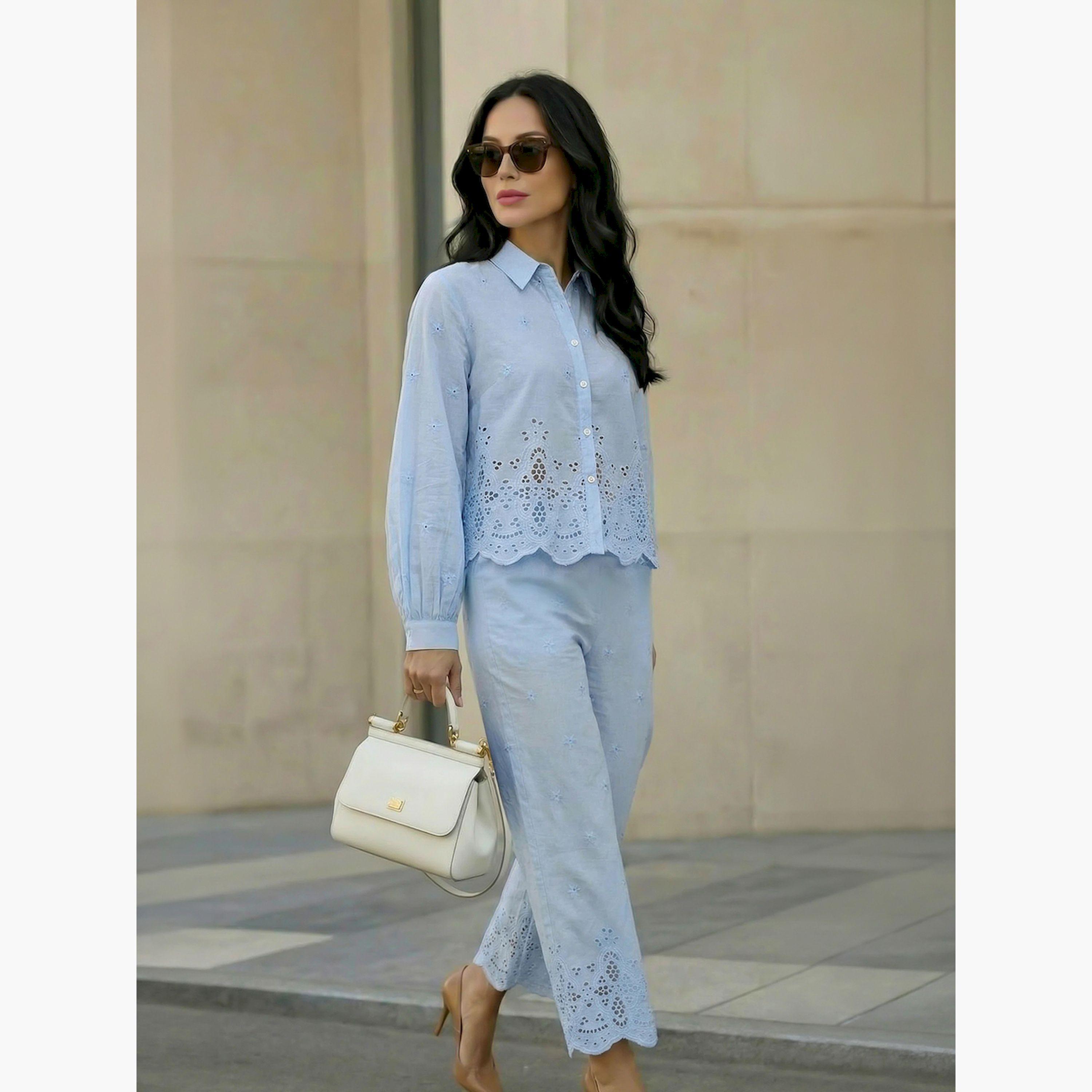 بلوزة بأكمام طويلة وتفاصيل شيفلي-women-clothing-shirtsandblouses-shirts-image-2