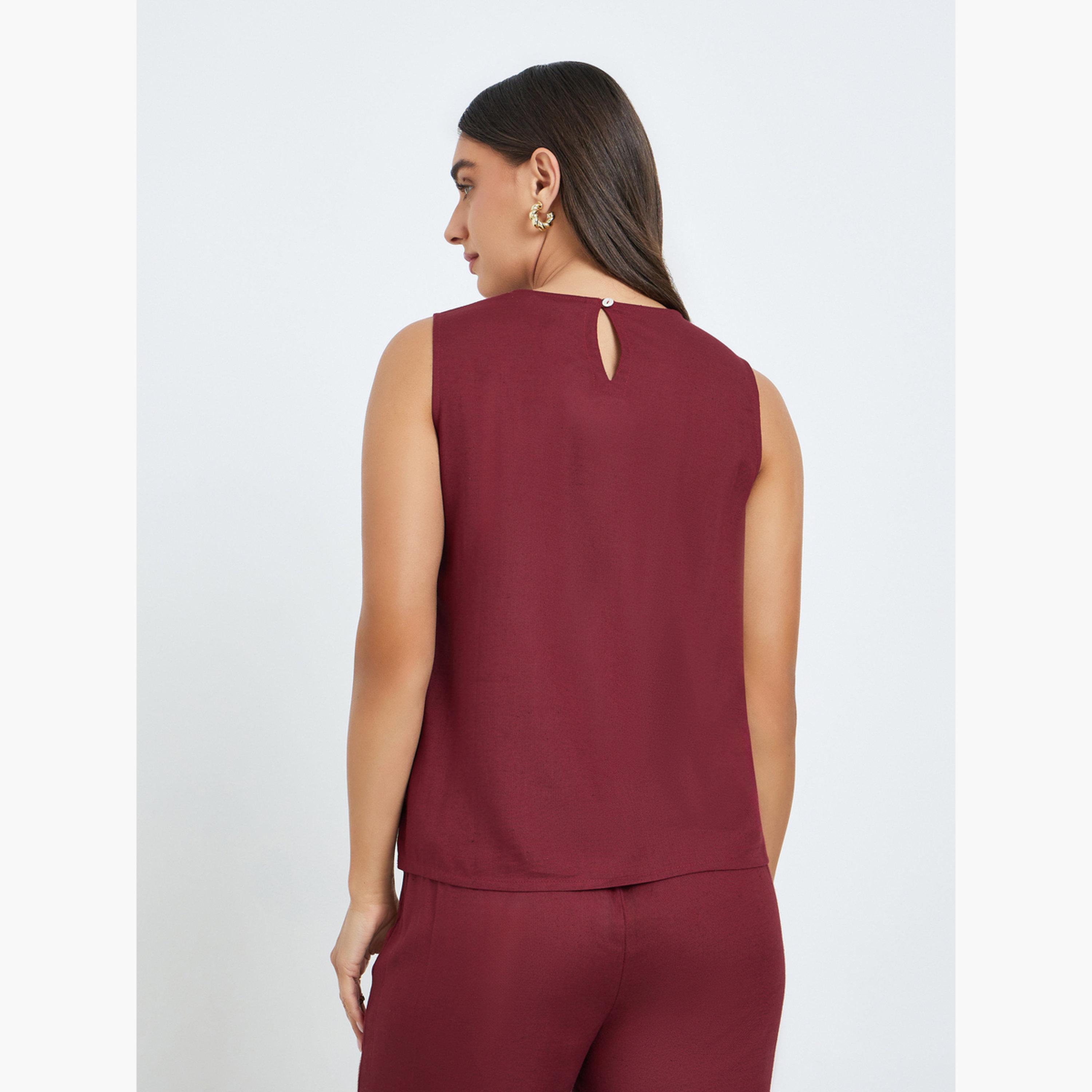 بلوزة نسائية مطرزة بلا أكمام-women-clothing-shirtsandblouses-blouses-image-4