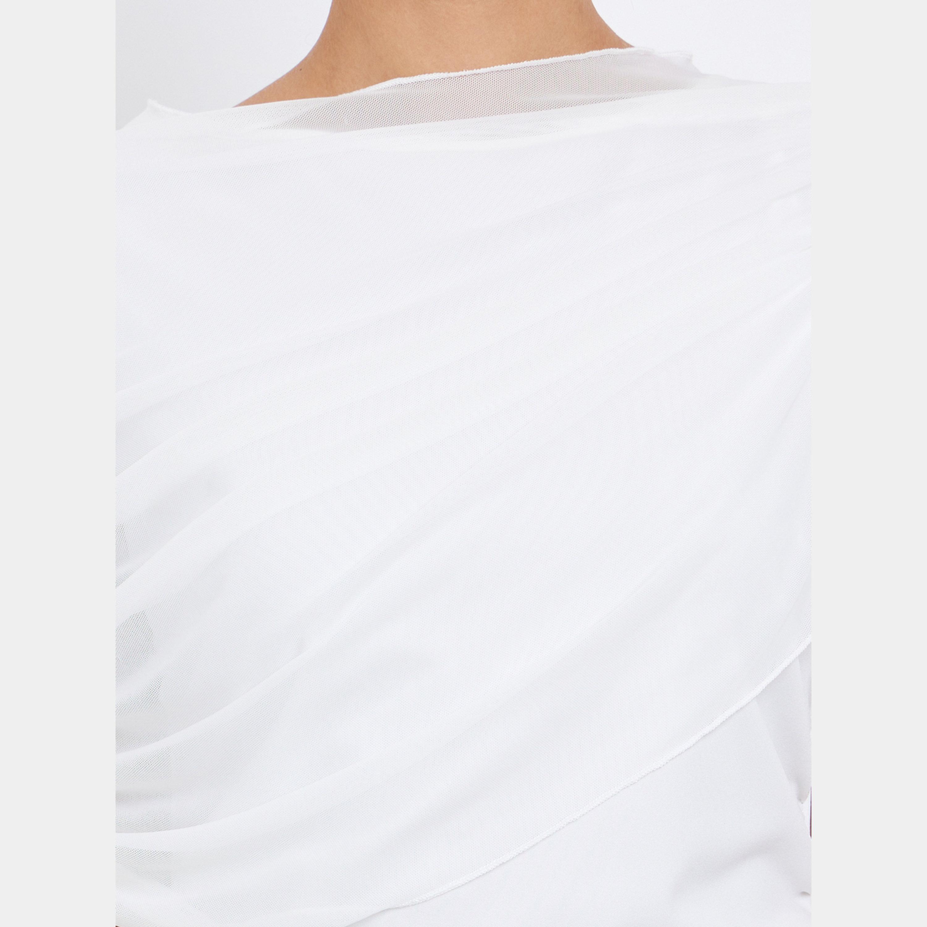 Styli White Solid Ruched One-Shoulder Women's Maxi Dress-women-clothing-dresses-image-4