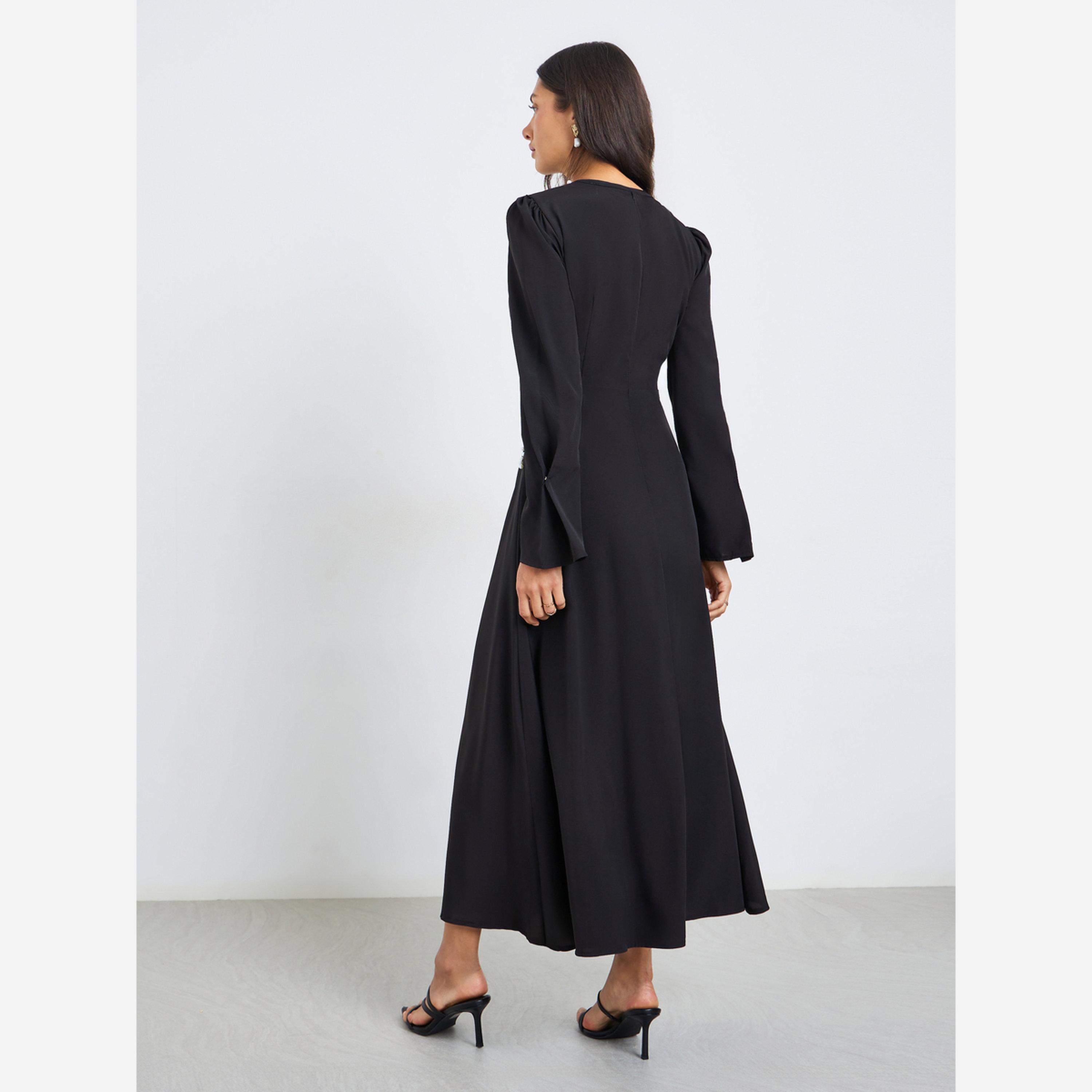 ستايلي - فستان نسائي مزين باللؤلؤ الصناعي-women-clothing-dresses-image-3