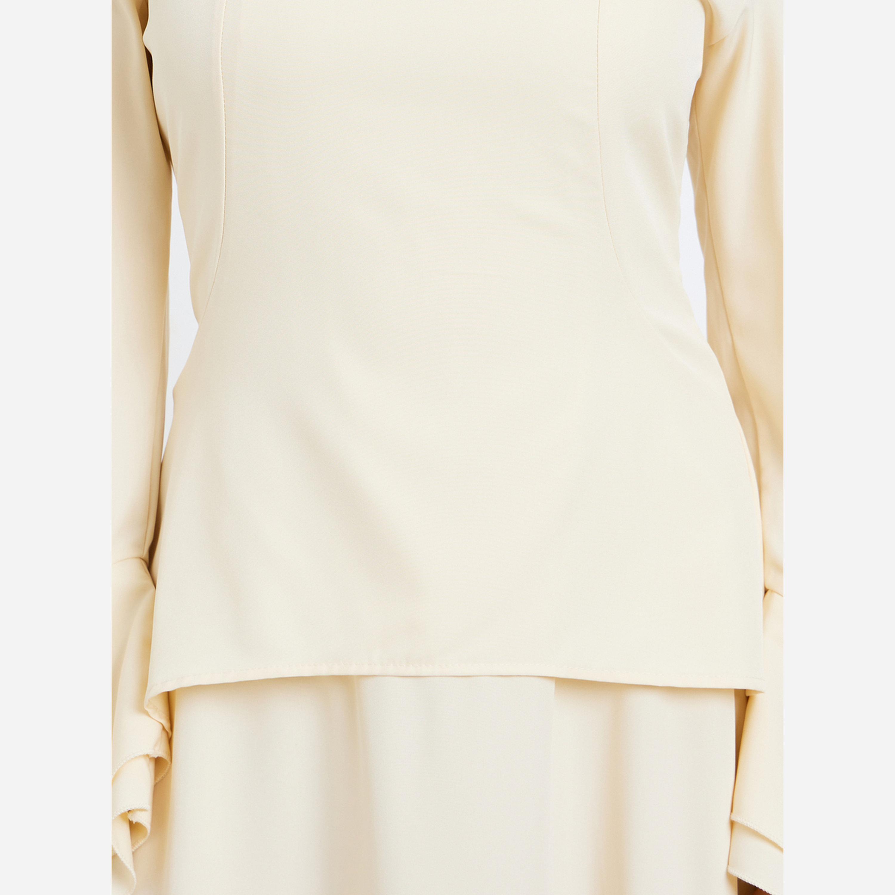 Styli Women Beige Solid A-Line Maxi Dress-women-clothing-dresses-image-5