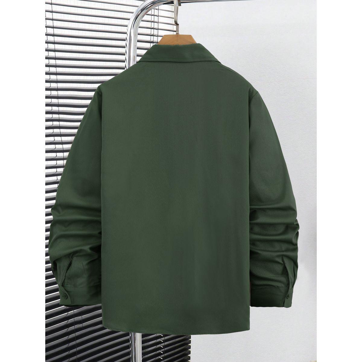 Take Two Men Solid Pocket Detail Long Sleeve Shirt-men-clothing-shirts-image-3