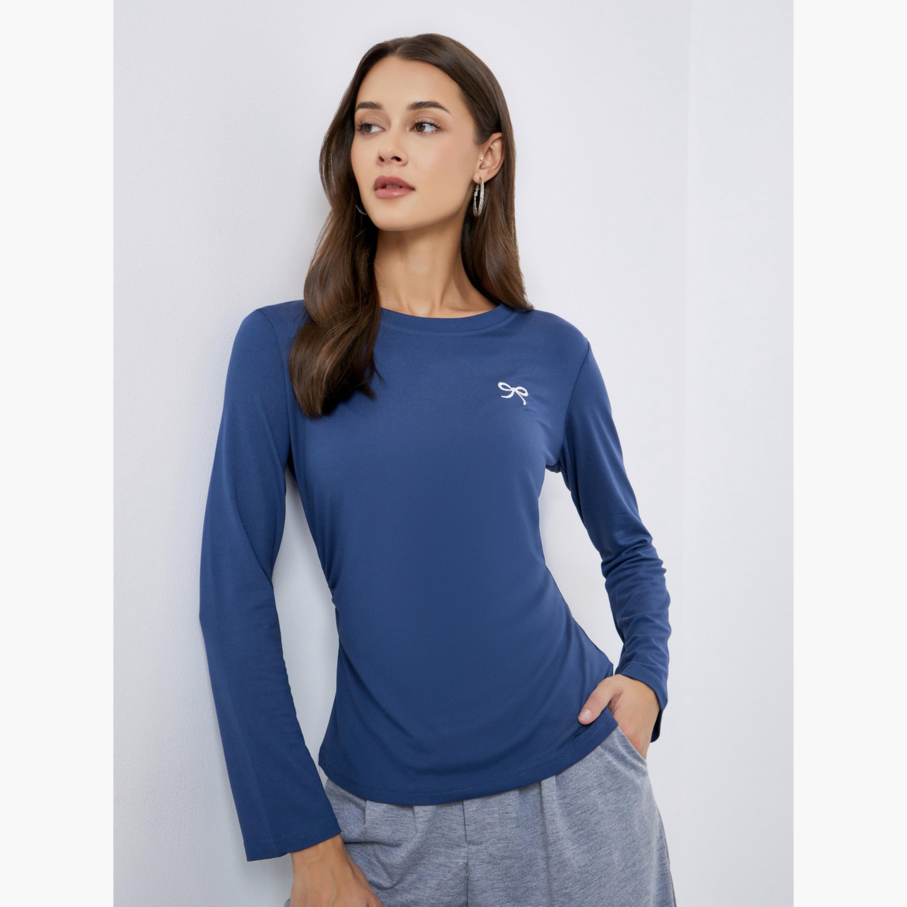 Styli Regular Fit Bow Embroidered T-Shirt-women-clothing-tshirts-image-1