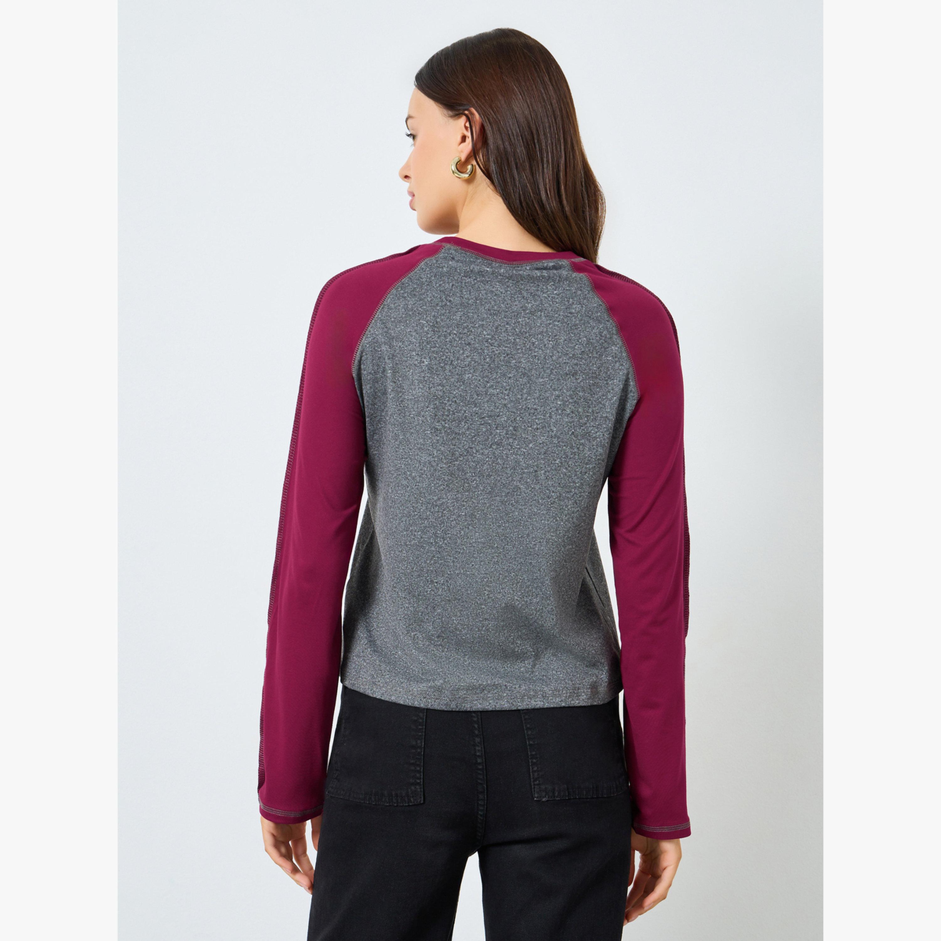 Styli Slogan Print Raglan Long Sleeve T-Shirt-women-clothing-tshirts-image-5