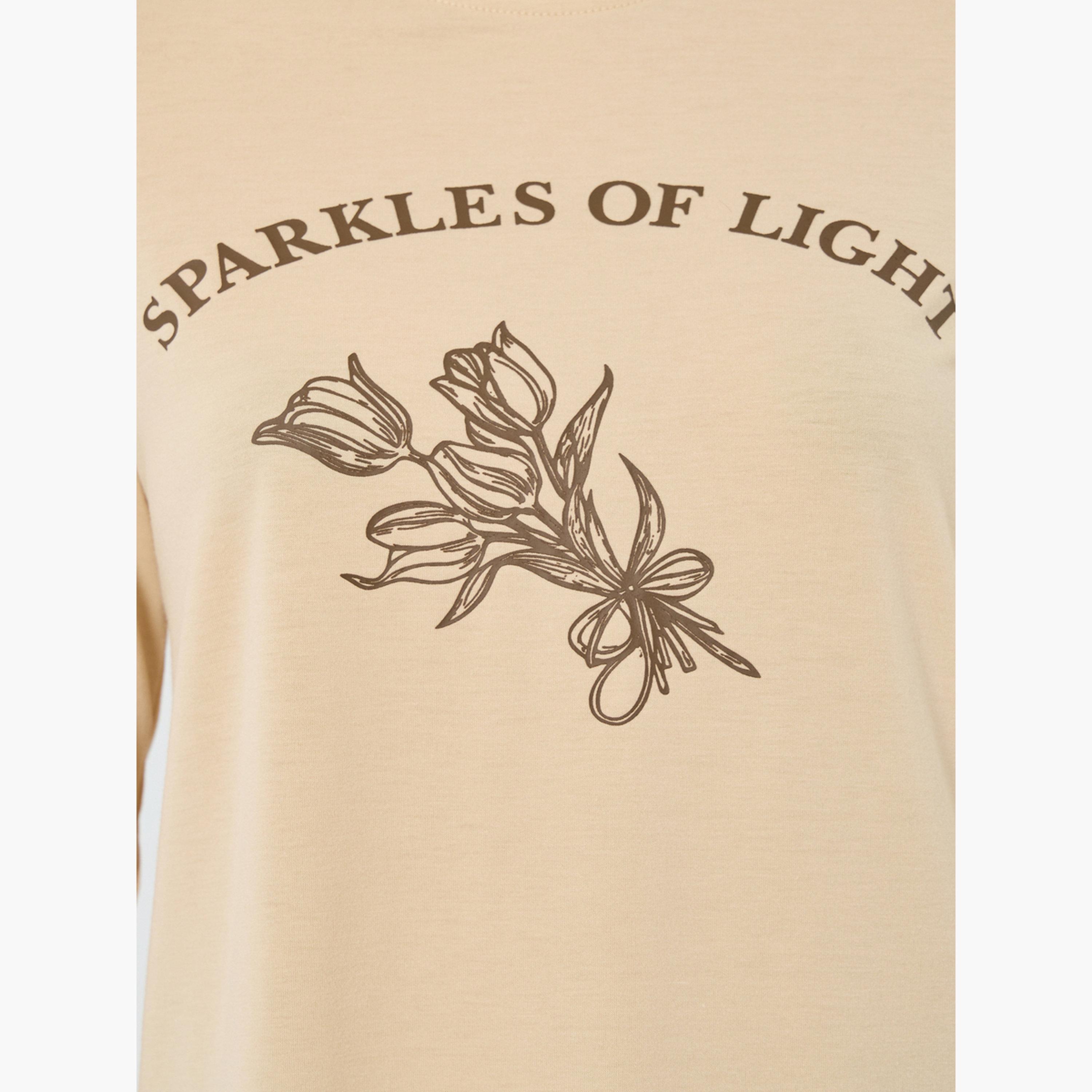 Styli Beige Graphic Print Long Sleeve T-Shirt-women-clothing-tshirts-image-3