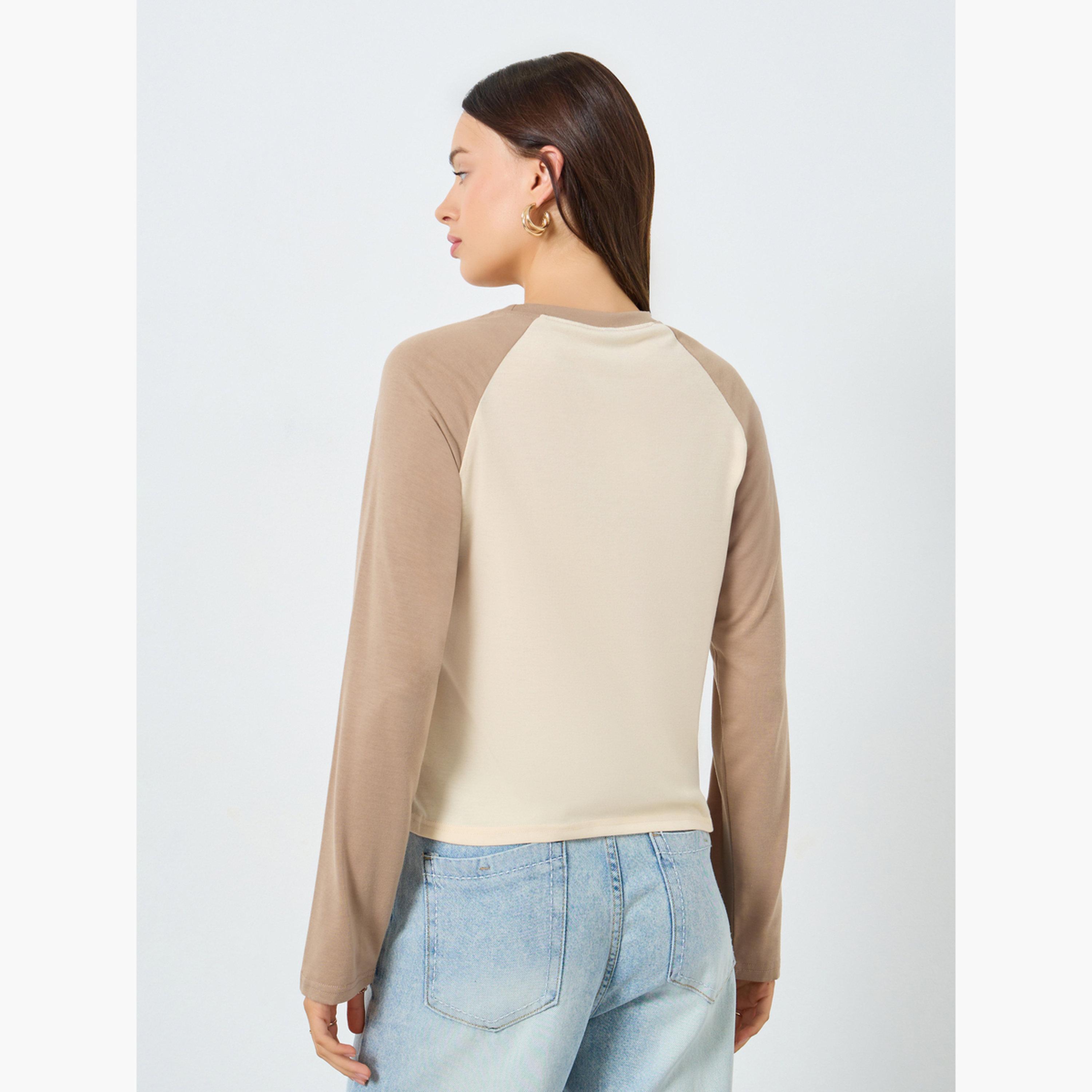 Styli Star Embroidered Raglan Sleeve T-Shirt-women-clothing-tshirts-image-4