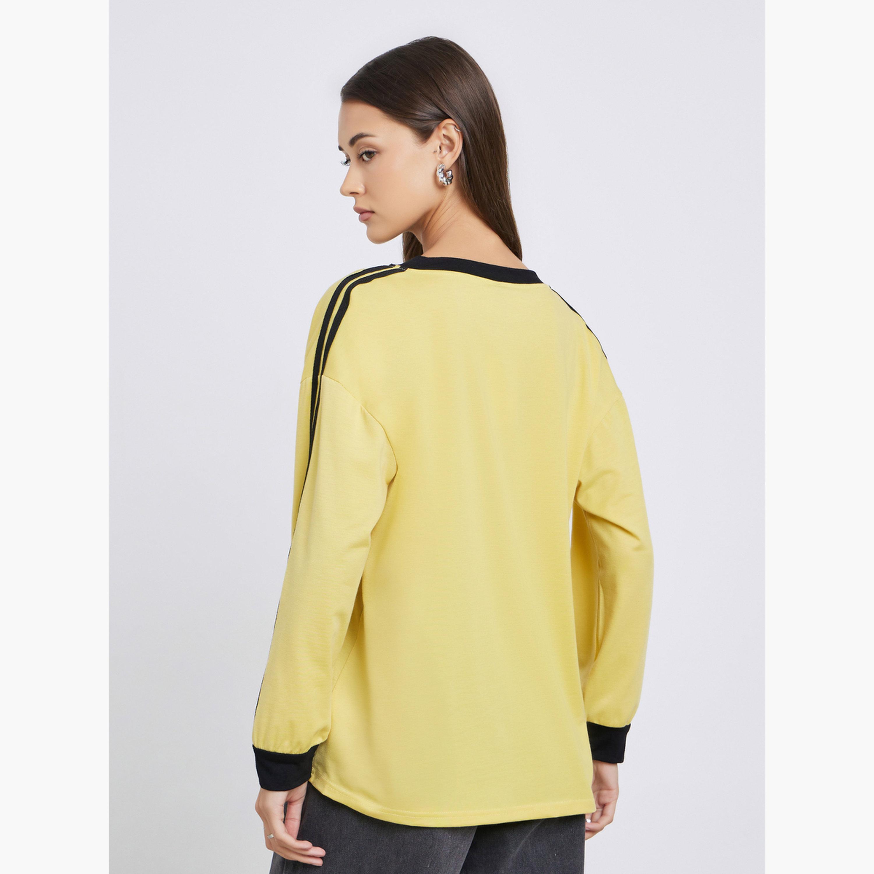 Styli Oversized Color Block Long Sleeve T-Shirt-women-clothing-tshirts-image-4