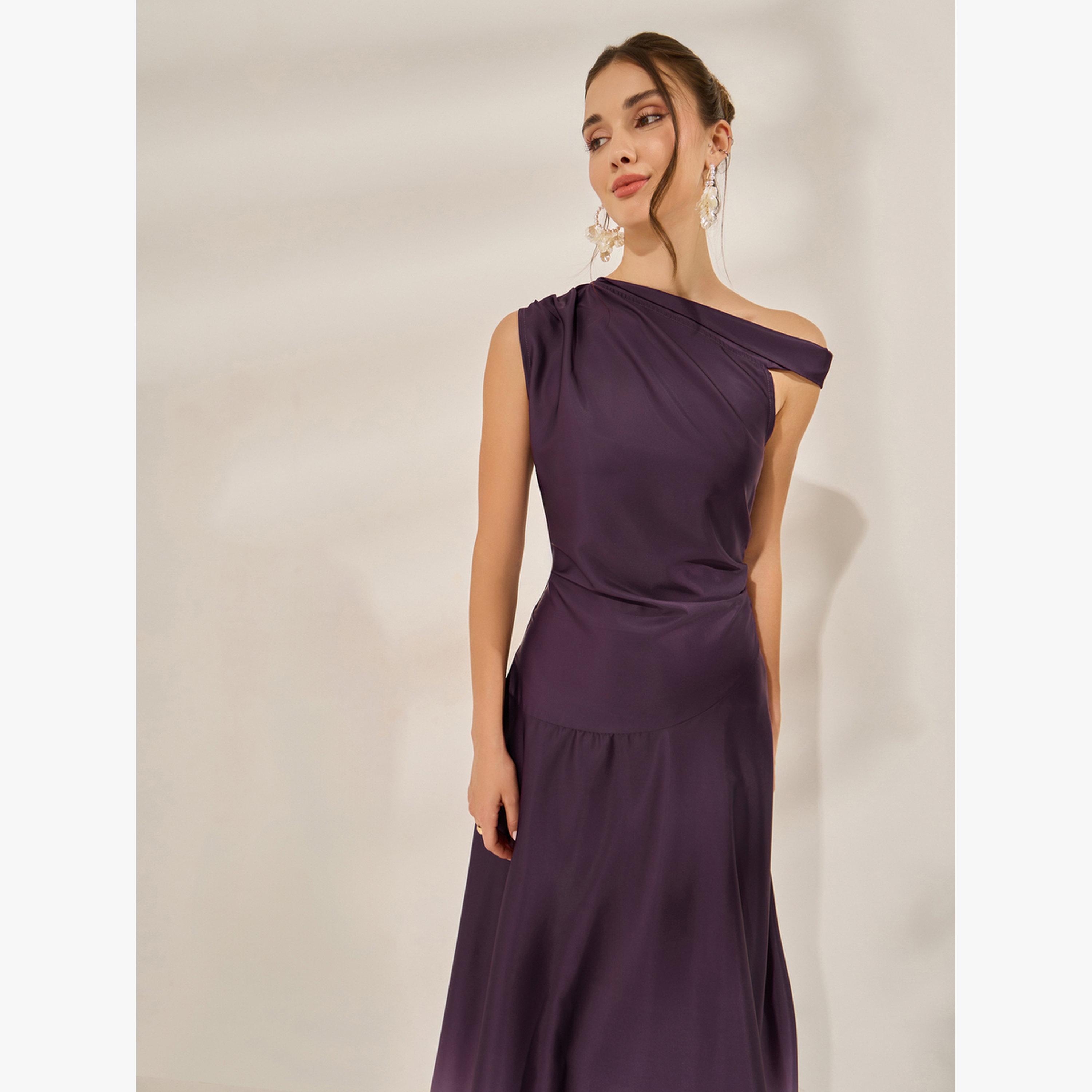 Styli Burgundy Sleeveless Ombre Print Maxi Dress-women-clothing-dresses-image-2