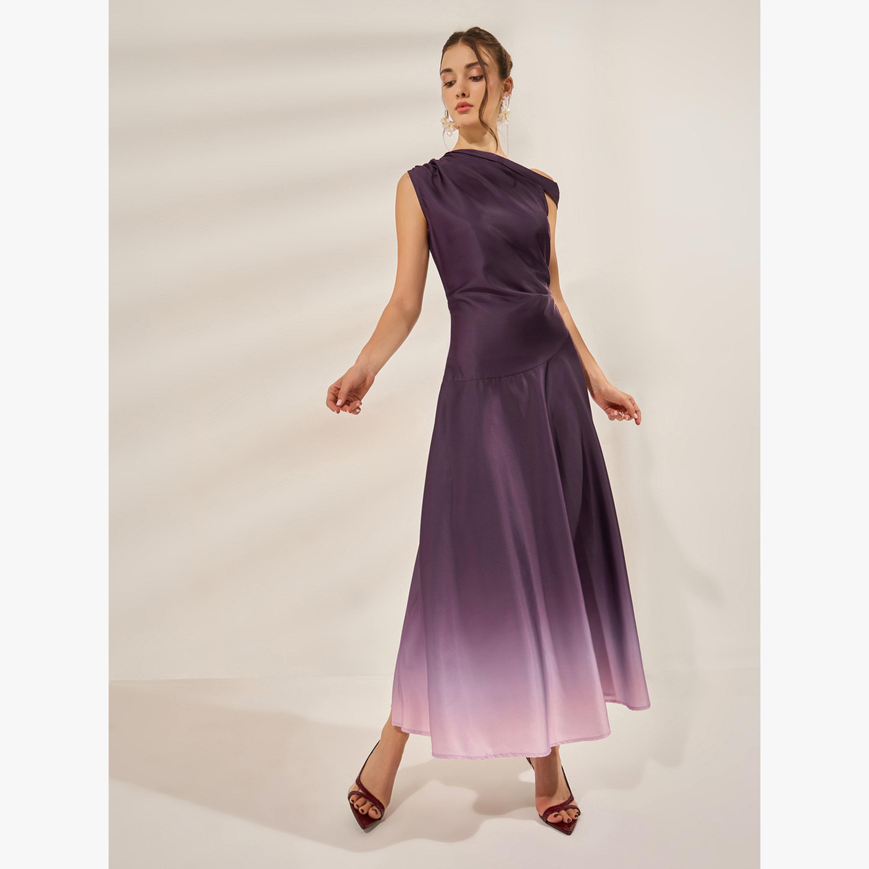 فستان طويل بلا أكمام بطبعة أومبري-women-clothing-dresses-image-3