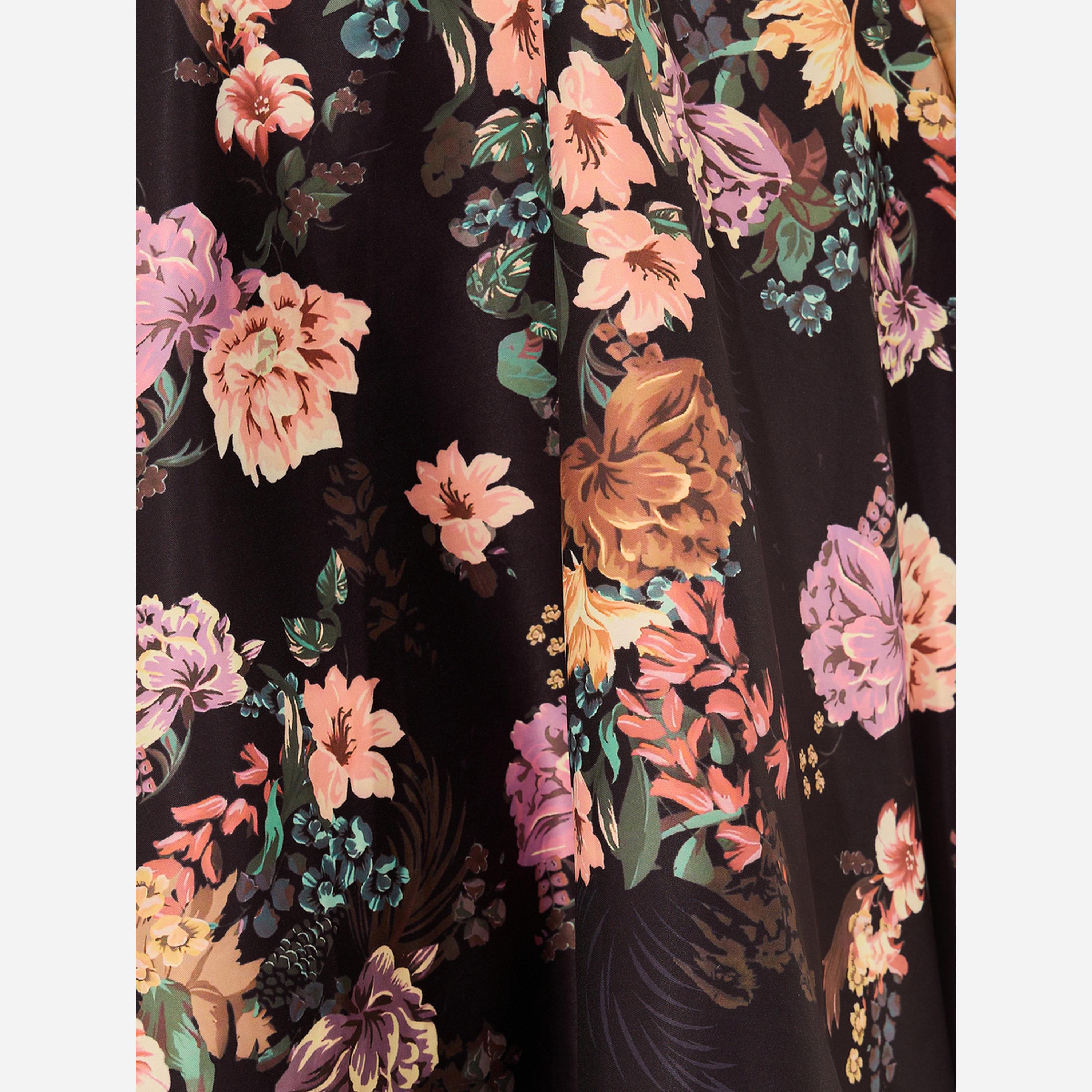 ستايلي - فستان متوسط الطول بدون أكمام ياقة تعليق وطبعة زهور-women-clothing-dresses-image-5