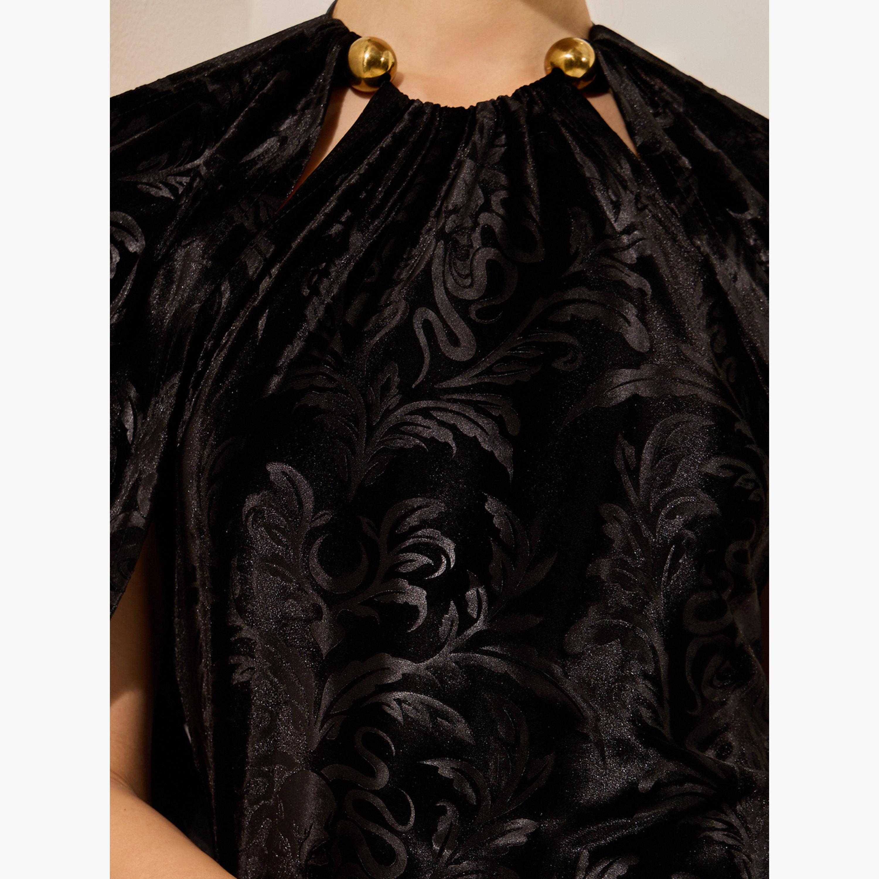 ستايلي - فستان ماكسي ضيق أسود مزين-women-clothing-dresses-image-5
