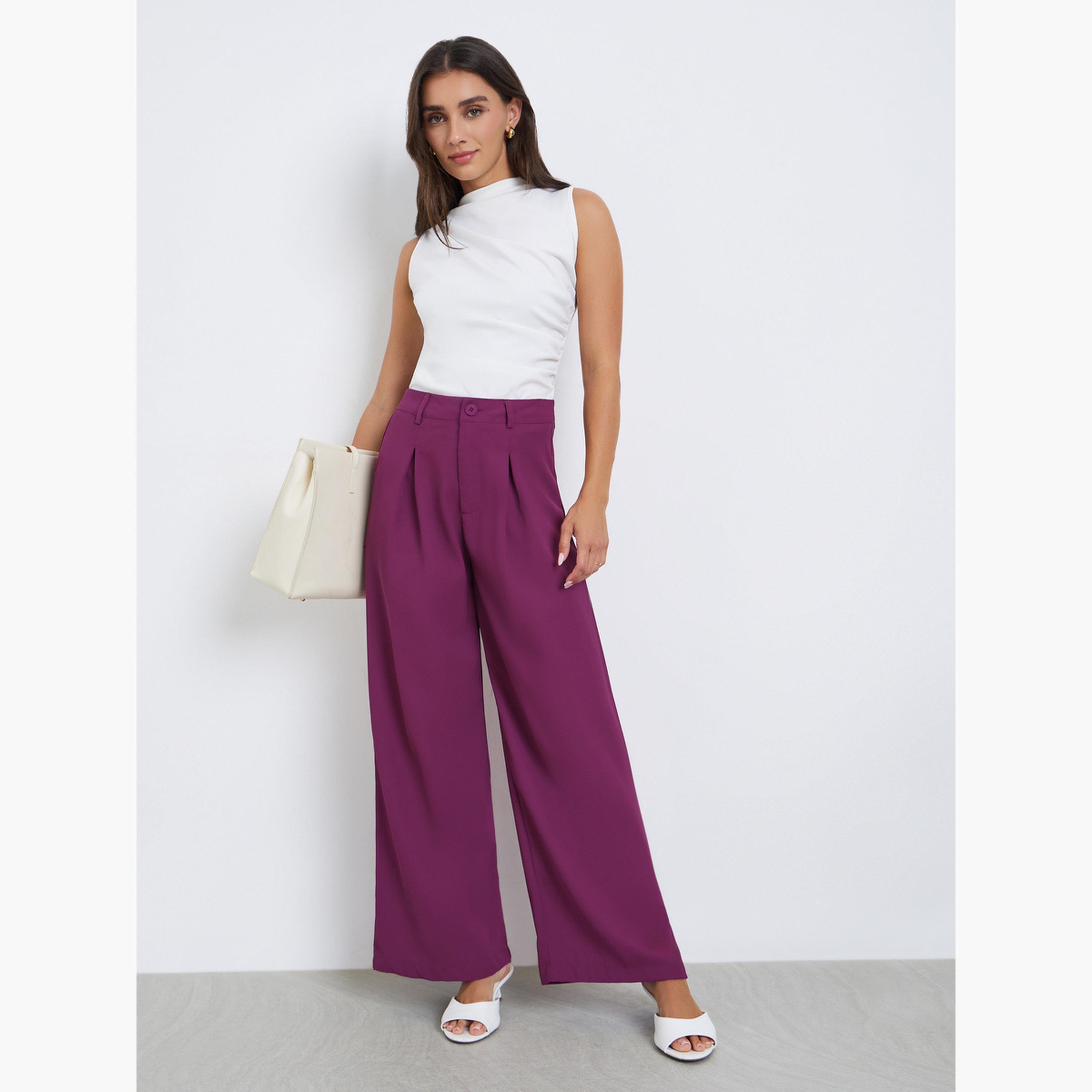 بنطال كاجوال بأرجل واسعة-women-clothing-bottoms-trousers-image-2