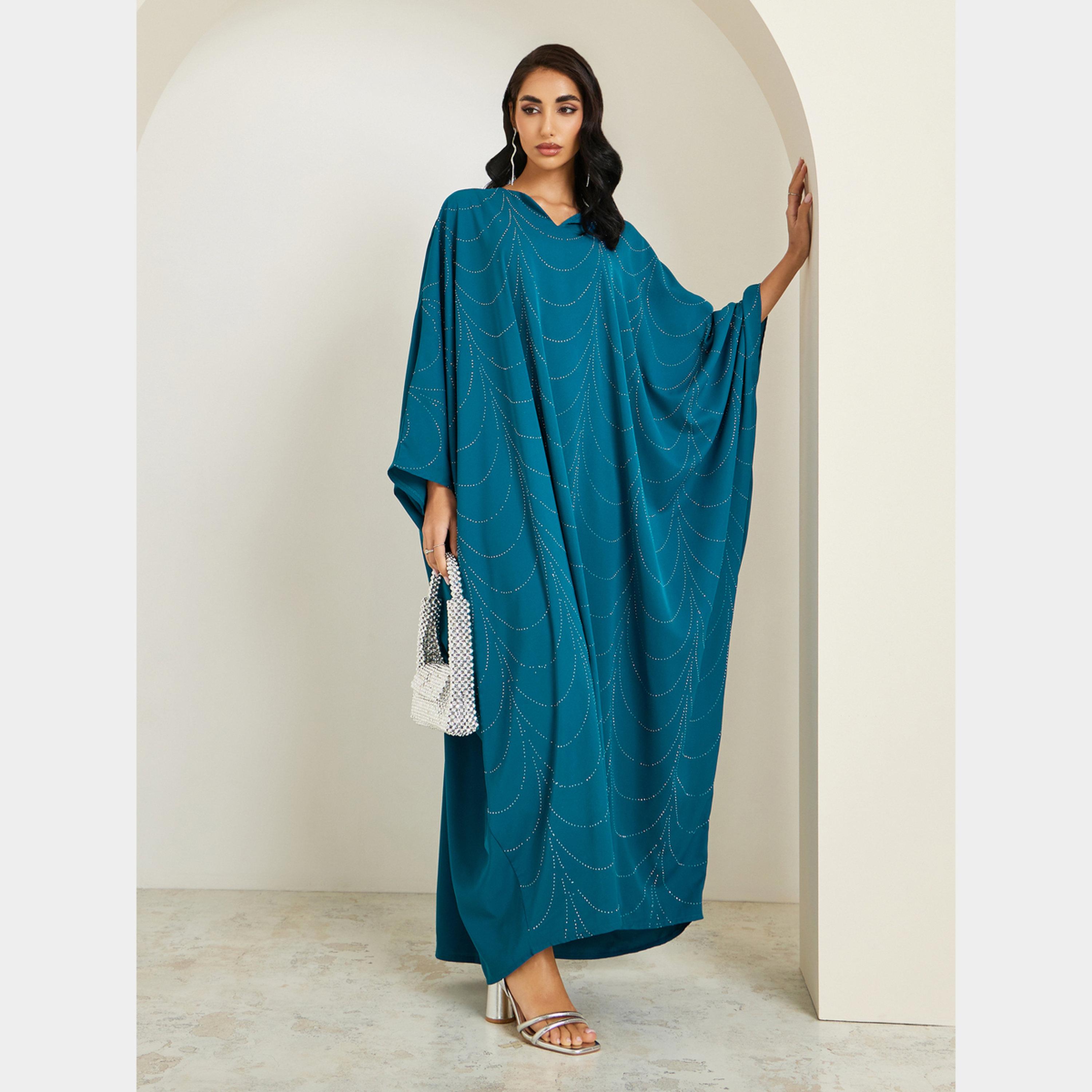 قفطان طويل منمق-women-arabicclothing-kaftan-image-1