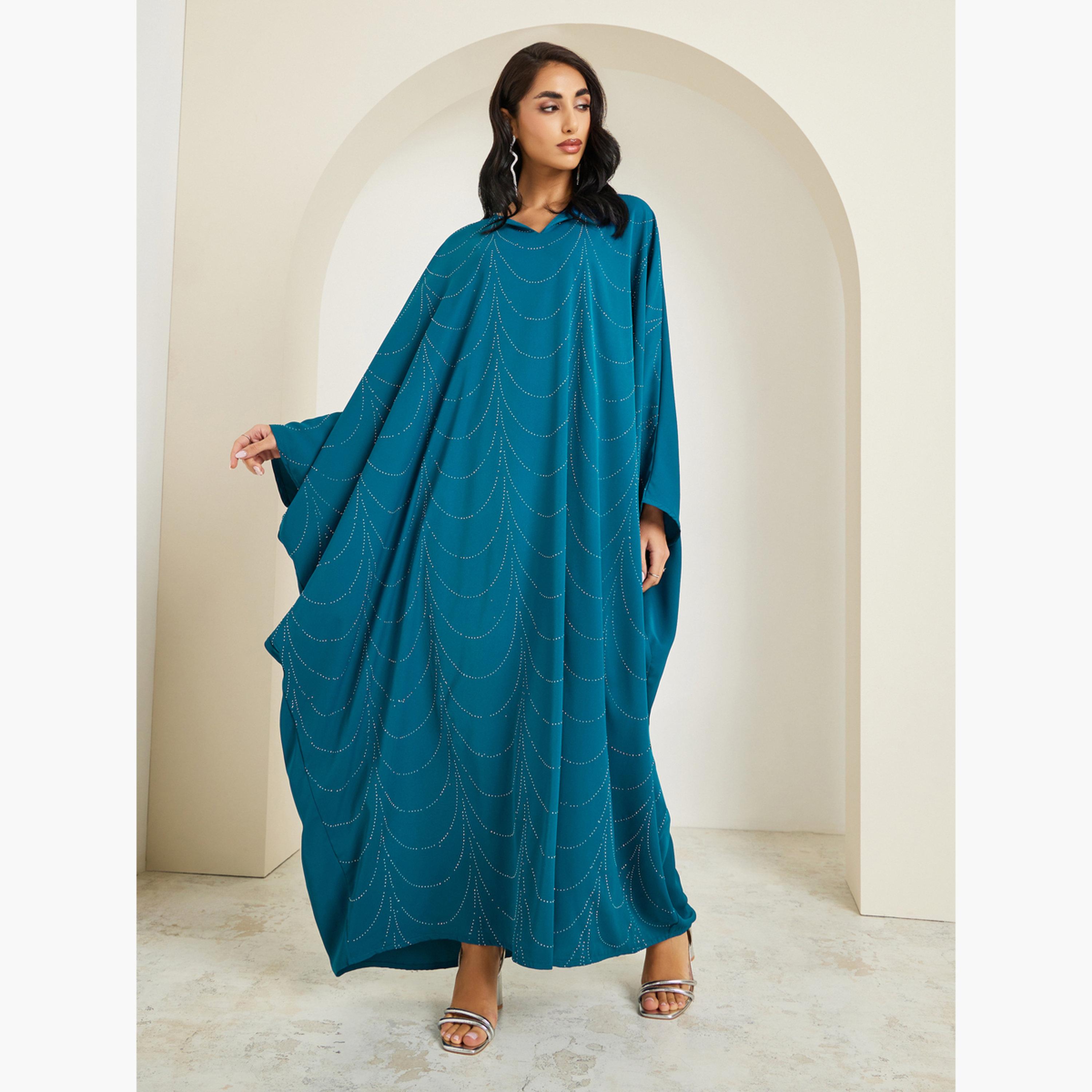 قفطان طويل منمق-women-arabicclothing-kaftan-image-3